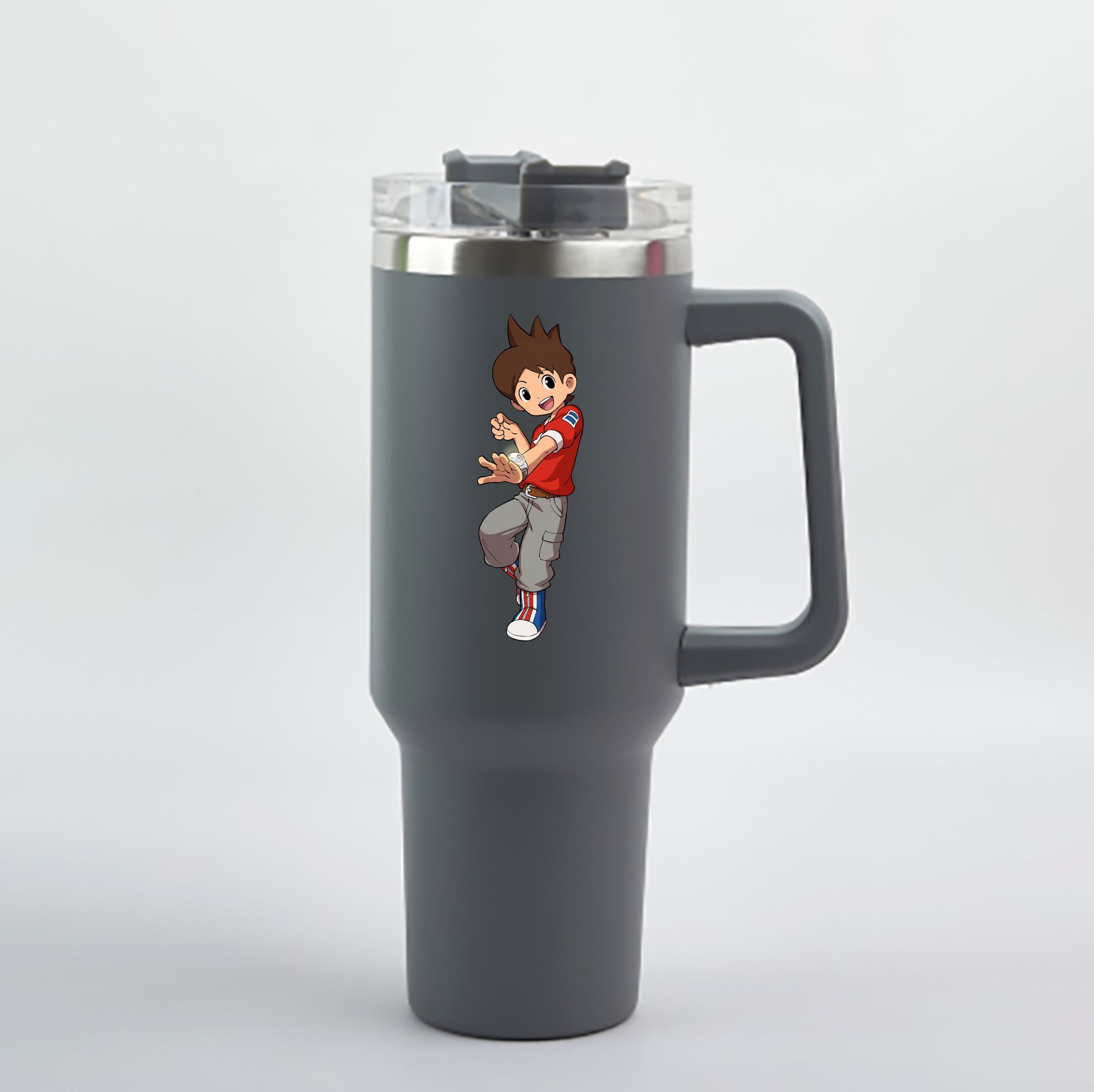 （画像用） 妖怪ウォッチ Yo-kai Watch 1200mL車用タンブラー - クリスタルステッカー（プラスチックストロー付き）