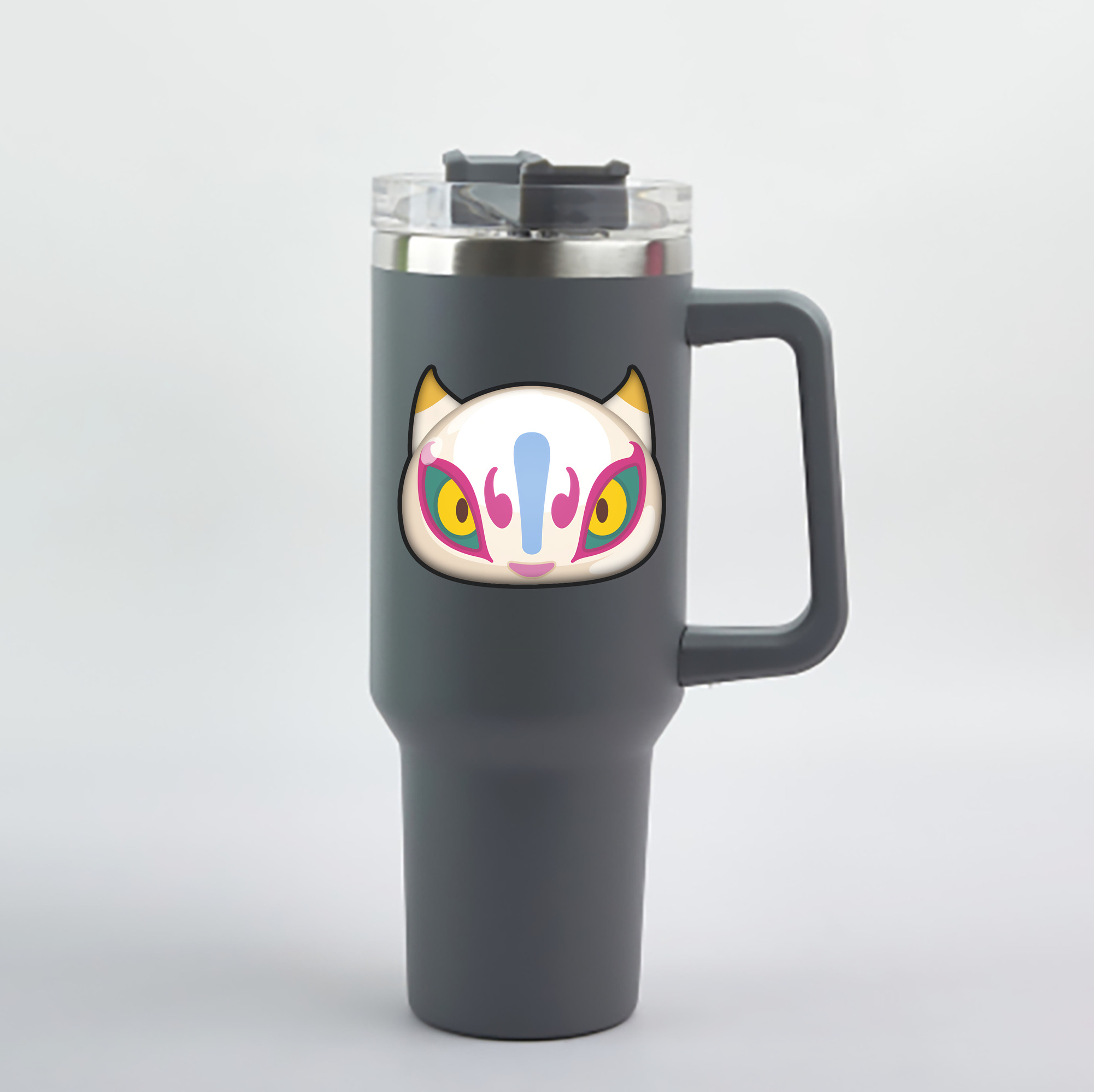 （画像用） 妖怪ウォッチ Yo-kai Watch 1200mL車用タンブラー - クリスタルステッカー（プラスチックストロー付き）