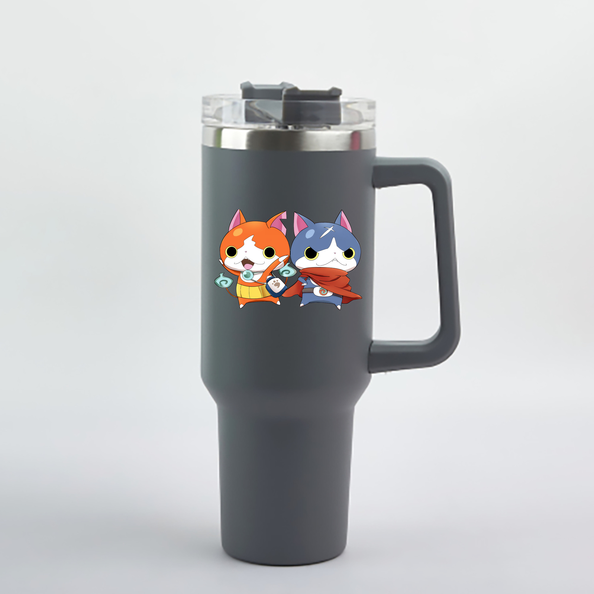 （画像用） 妖怪ウォッチ Yo-kai Watch 1200mL車用タンブラー - クリスタルステッカー（プラスチックストロー付き）