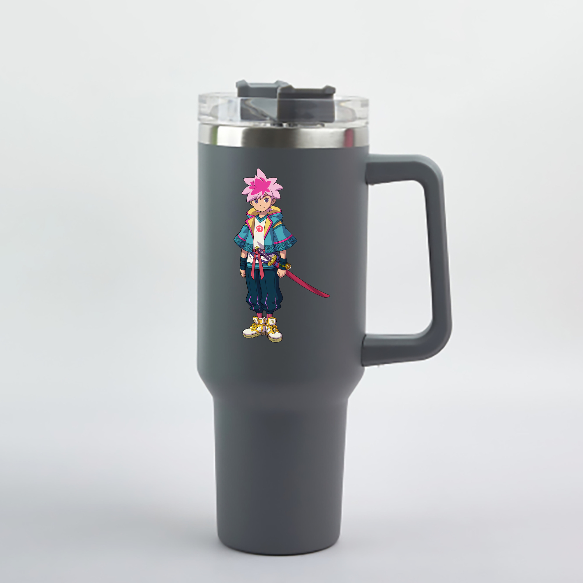 （画像用） 妖怪ウォッチ Yo-kai Watch 1200mL車用タンブラー - クリスタルステッカー（プラスチックストロー付き）
