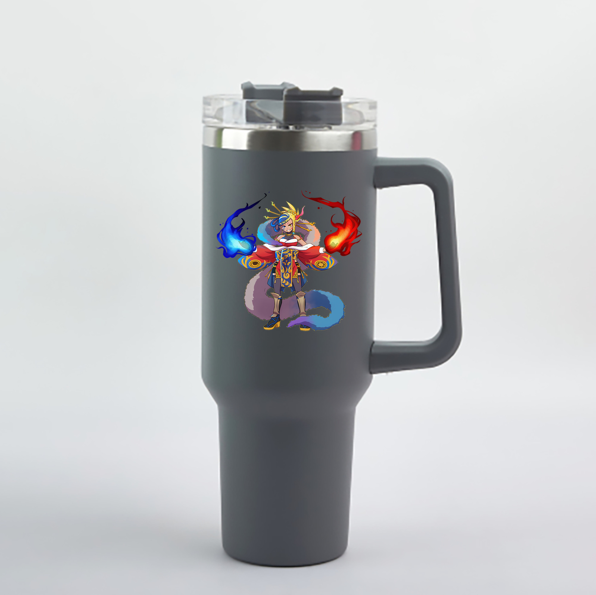 （画像用） 妖怪ウォッチ Yo-kai Watch 1200mL車用タンブラー - クリスタルステッカー（プラスチックストロー付き）