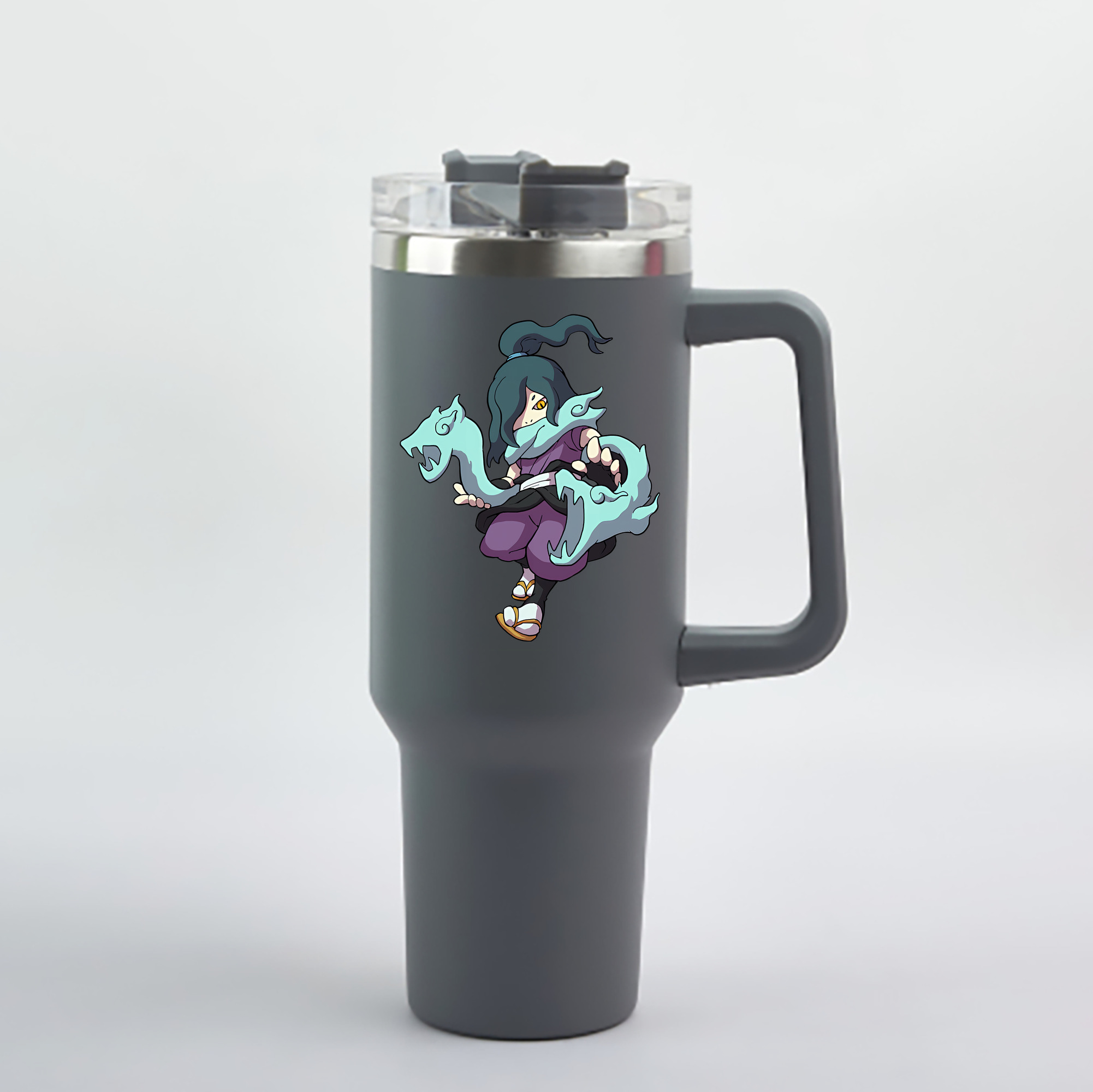 （画像用） 妖怪ウォッチ Yo-kai Watch 1200mL車用タンブラー - クリスタルステッカー（プラスチックストロー付き）