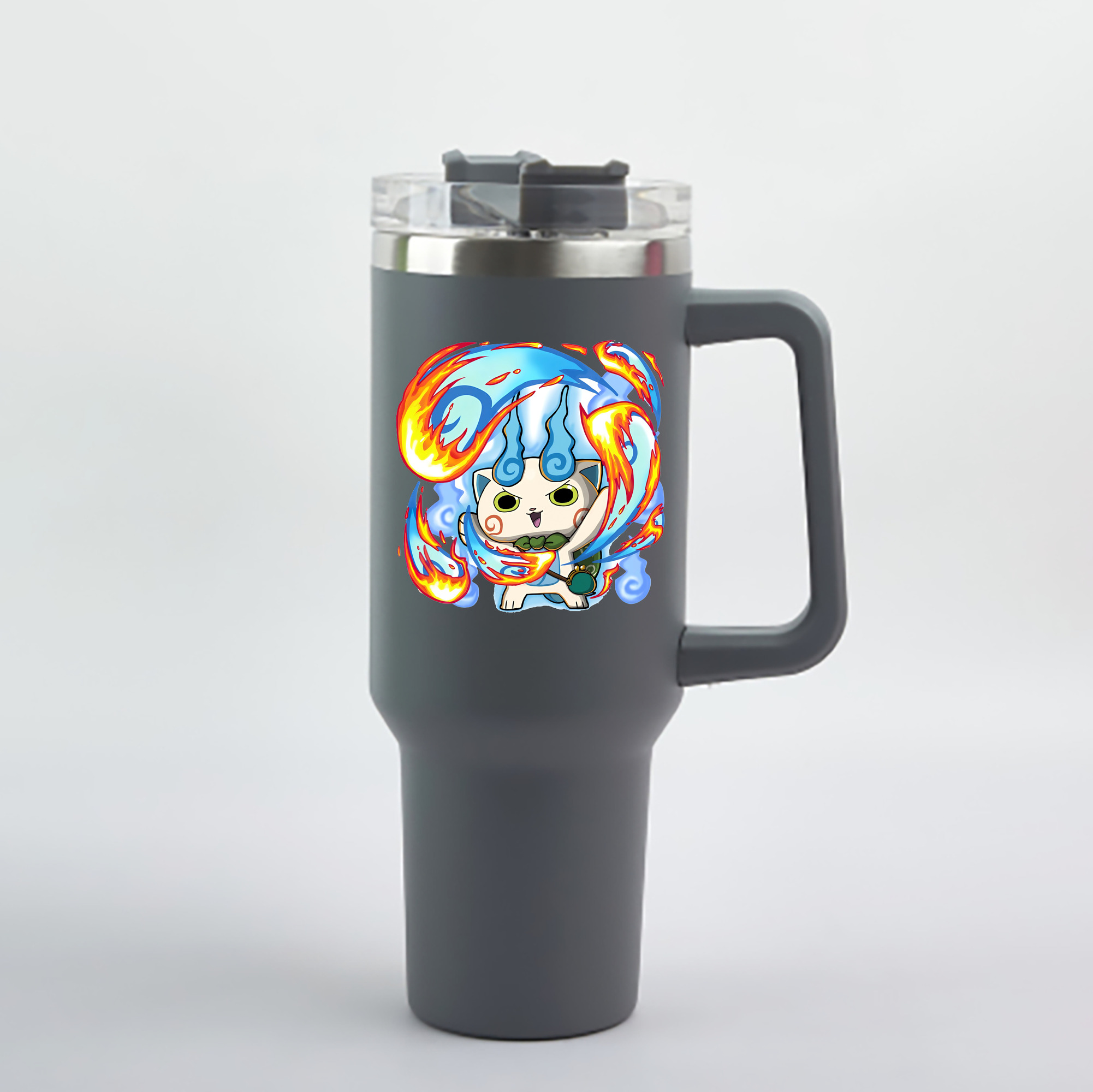 （画像用） 妖怪ウォッチ Yo-kai Watch 1200mL車用タンブラー - クリスタルステッカー（プラスチックストロー付き）