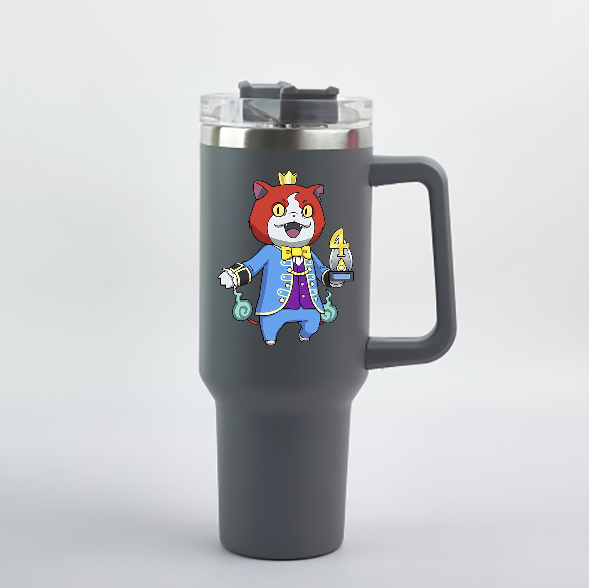 （画像用） 妖怪ウォッチ Yo-kai Watch 1200mL車用タンブラー - クリスタルステッカー（プラスチックストロー付き）