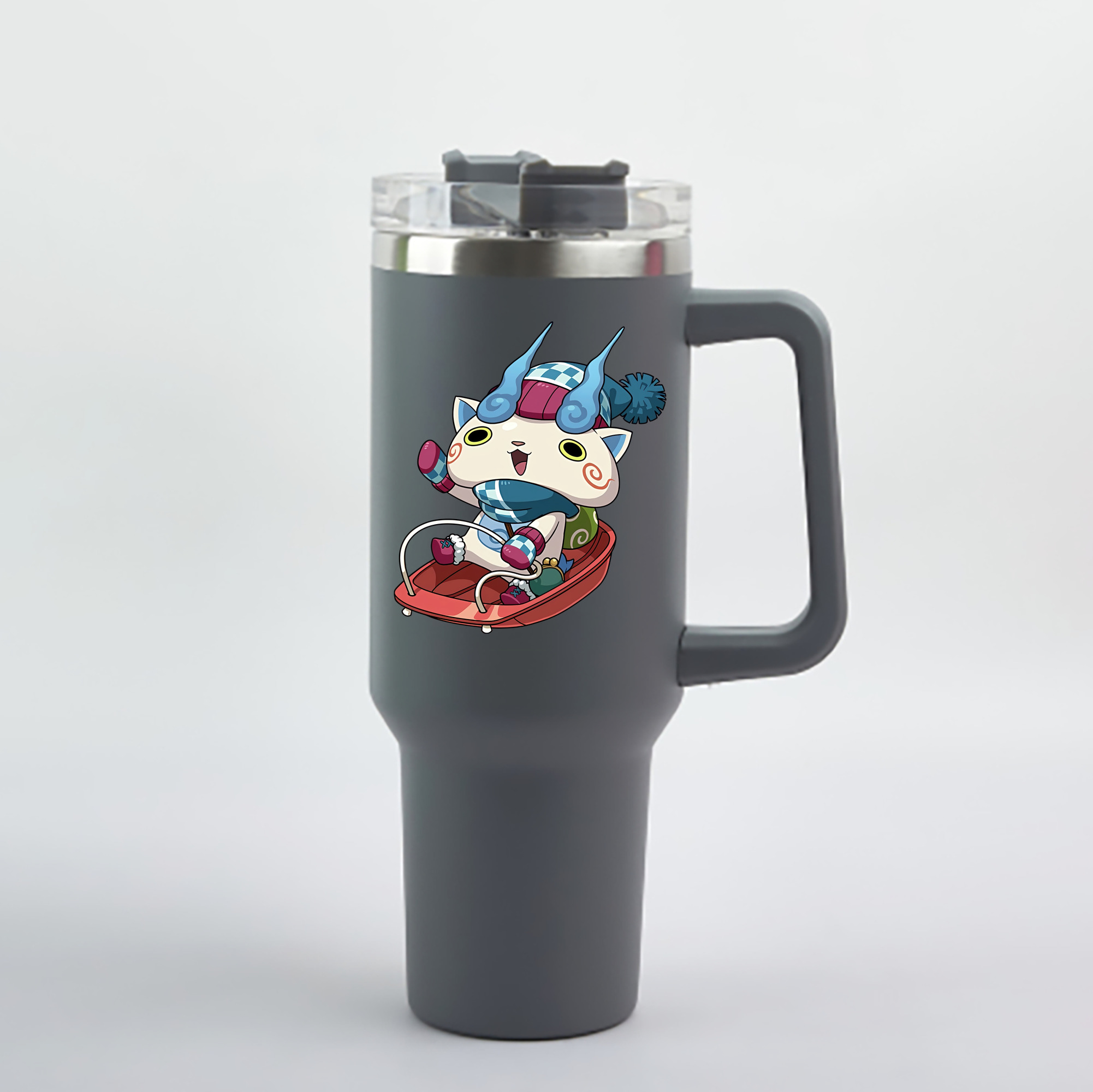（画像用） 妖怪ウォッチ Yo-kai Watch 1200mL車用タンブラー - クリスタルステッカー（プラスチックストロー付き）