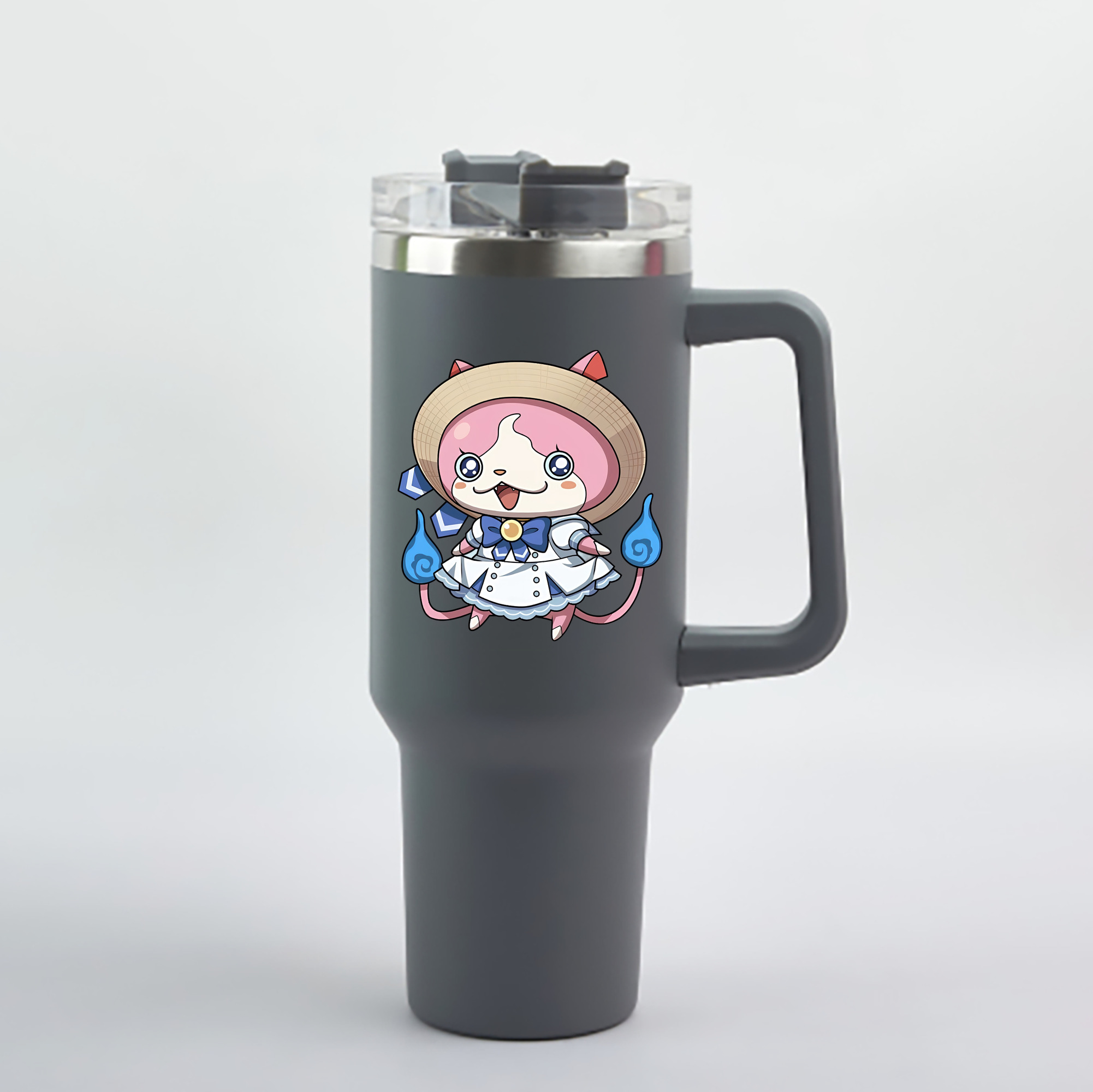 （画像用） 妖怪ウォッチ Yo-kai Watch 1200mL車用タンブラー - クリスタルステッカー（プラスチックストロー付き）