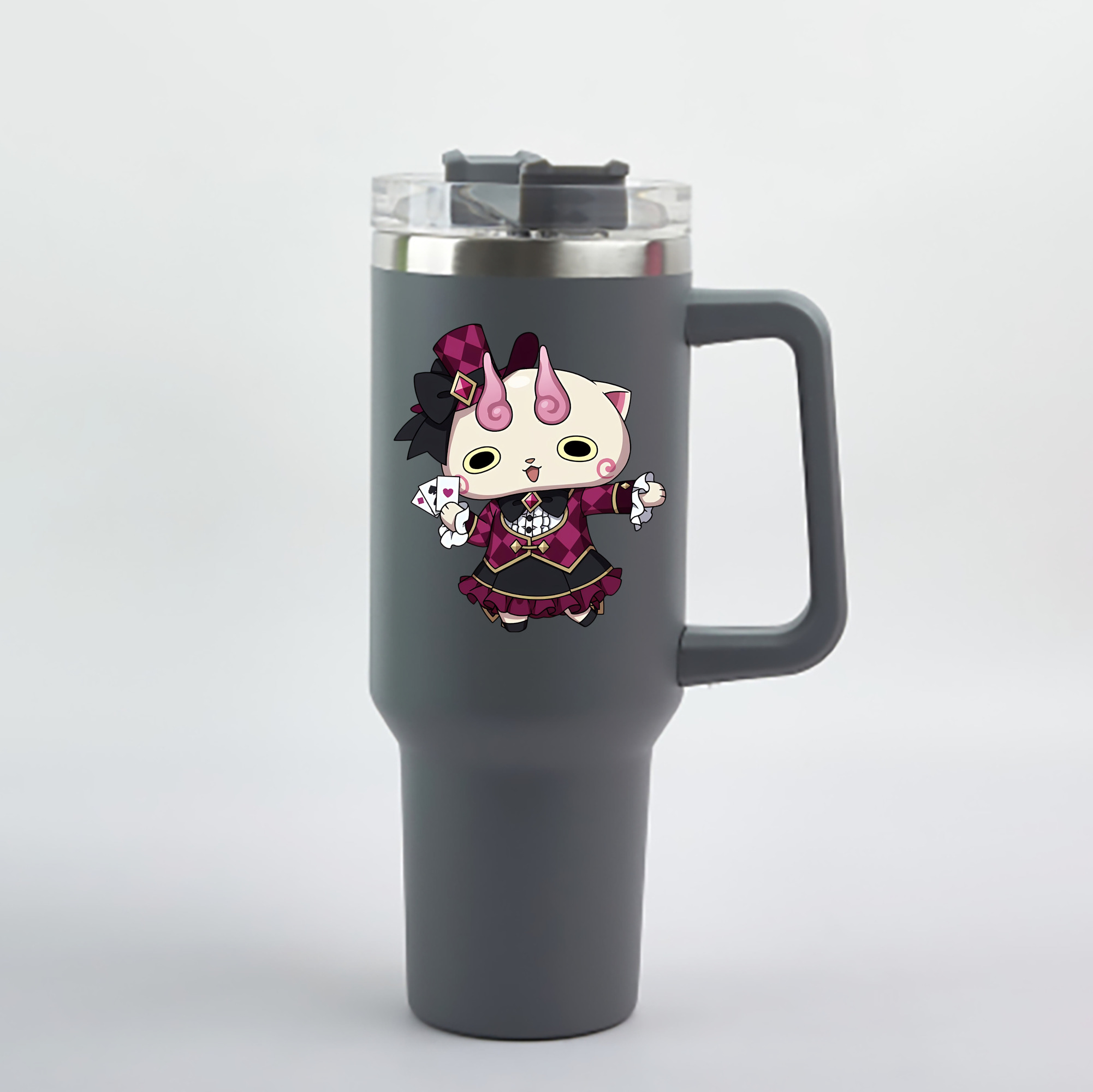 （画像用） 妖怪ウォッチ Yo-kai Watch 1200mL車用タンブラー - クリスタルステッカー（プラスチックストロー付き）