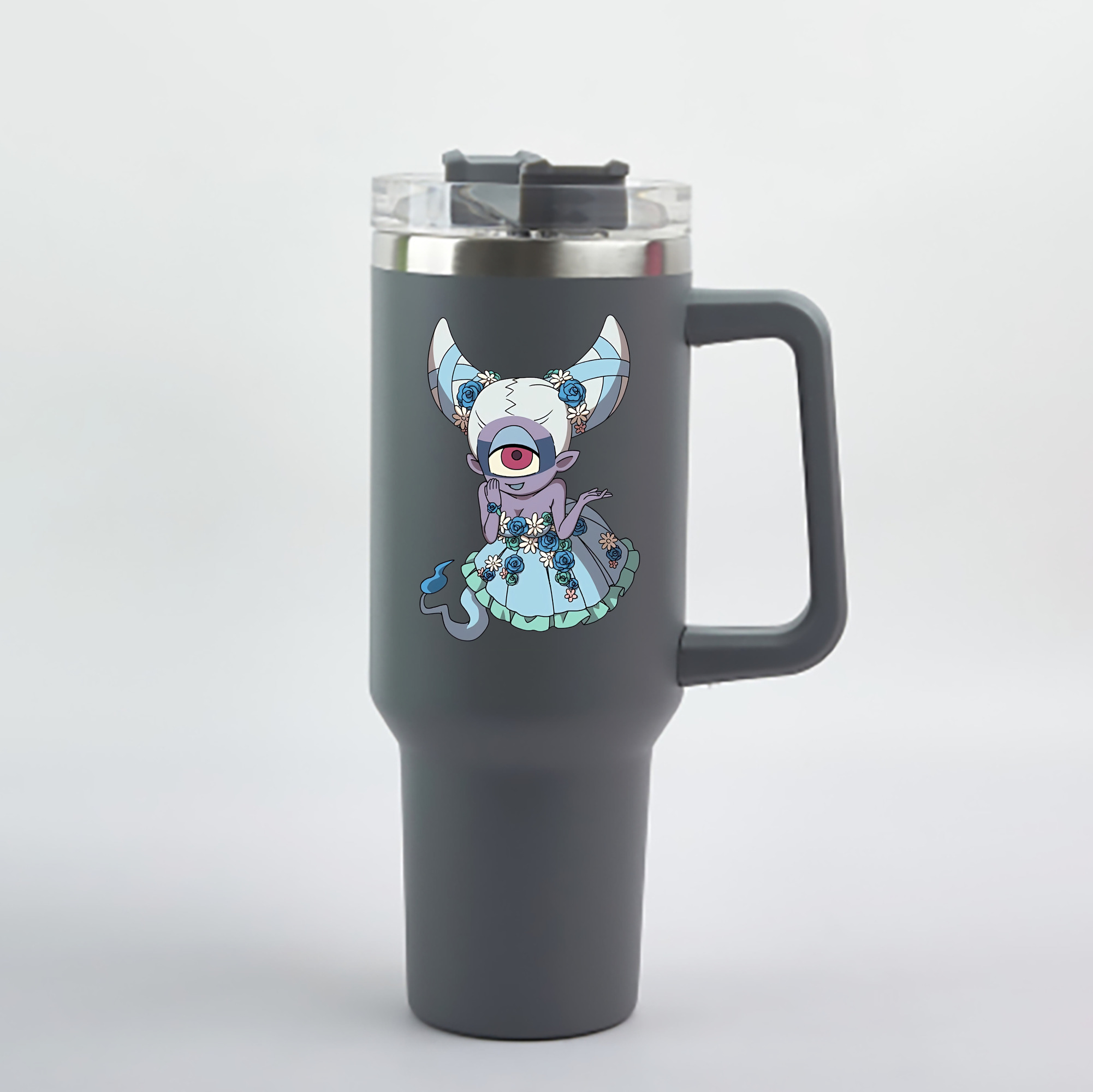 （画像用） 妖怪ウォッチ Yo-kai Watch 1200mL車用タンブラー - クリスタルステッカー（プラスチックストロー付き）