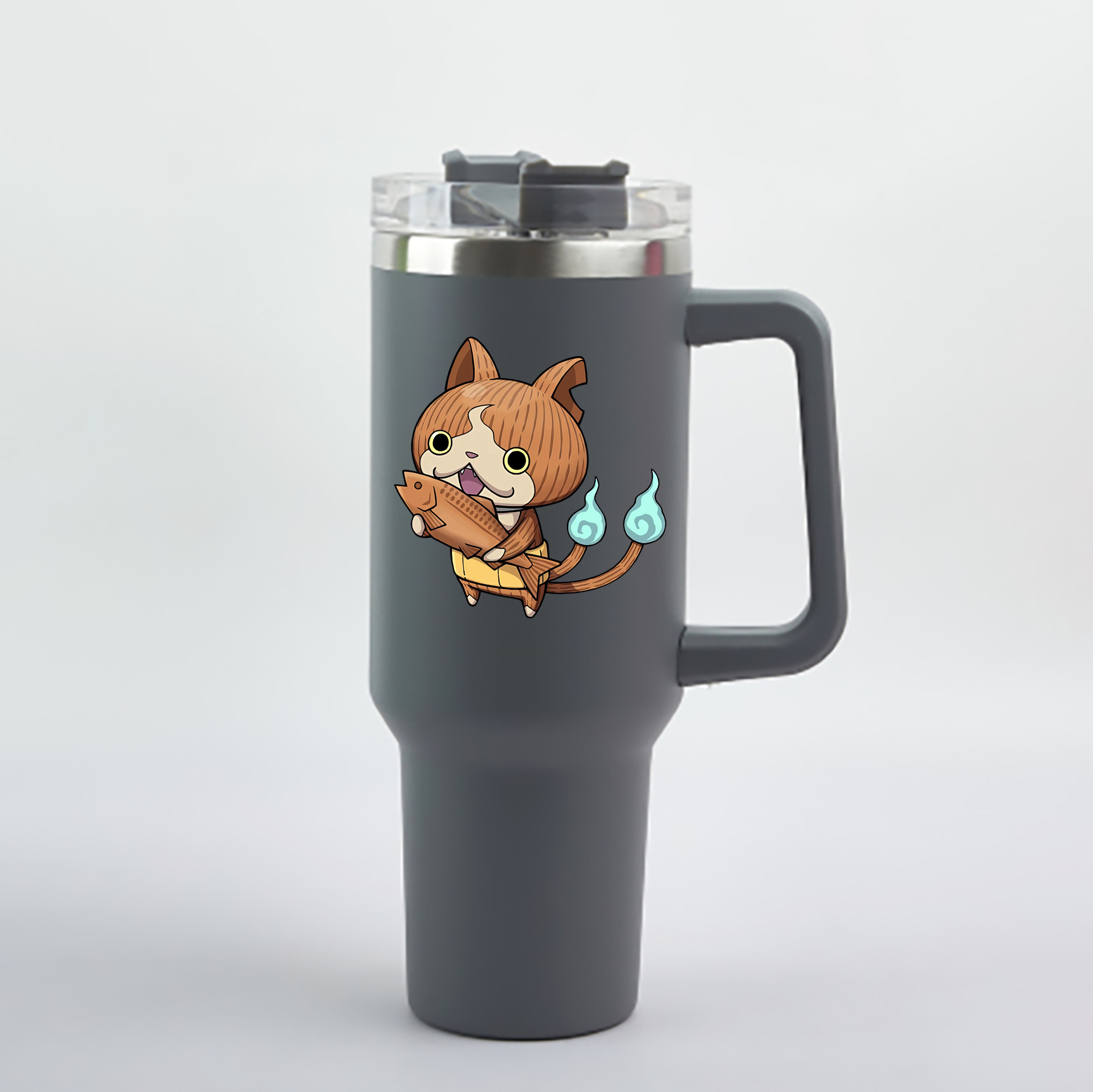 （画像用） 妖怪ウォッチ Yo-kai Watch 1200mL車用タンブラー - クリスタルステッカー（プラスチックストロー付き）
