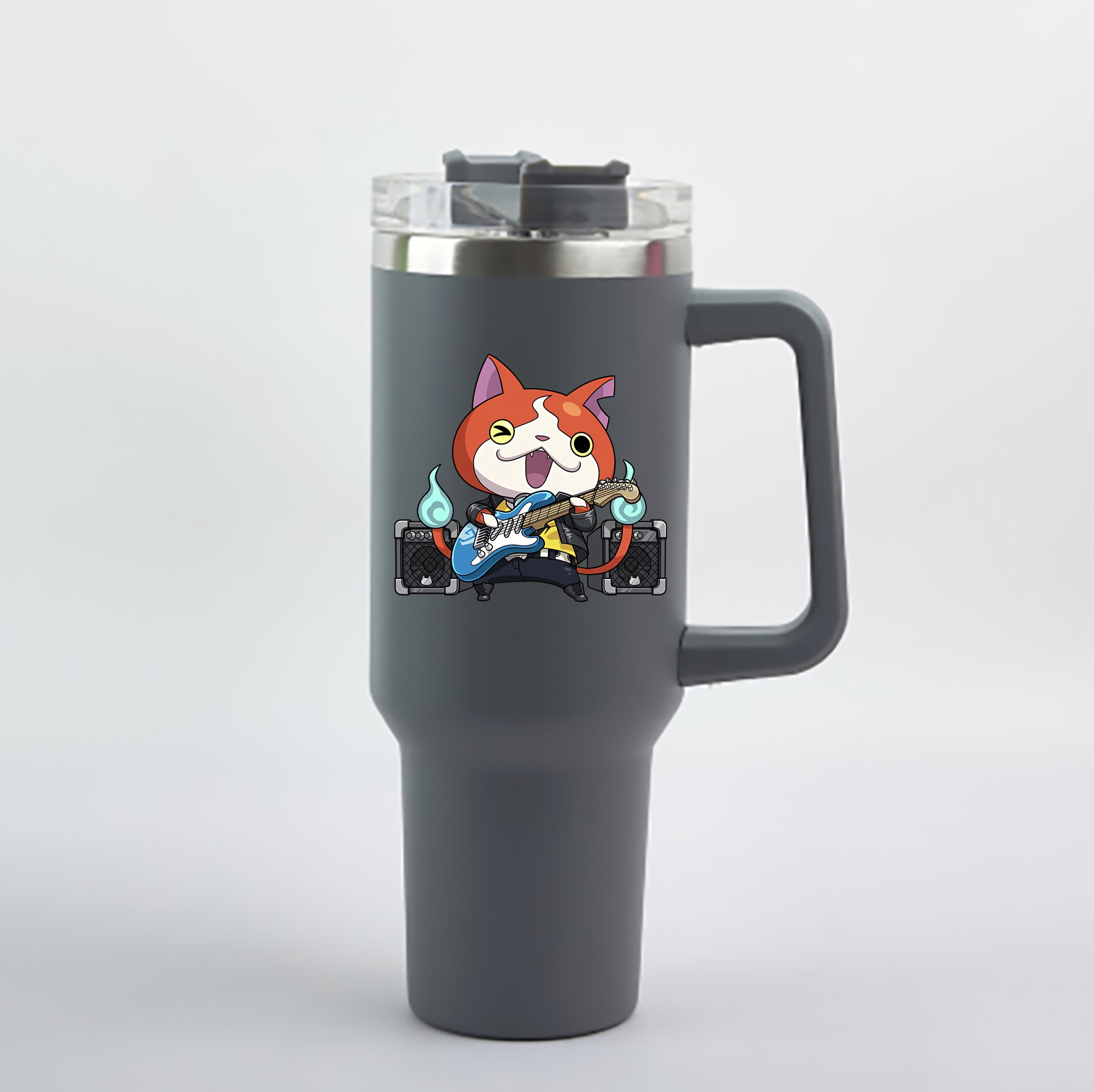 （画像用） 妖怪ウォッチ Yo-kai Watch 1200mL車用タンブラー - クリスタルステッカー（プラスチックストロー付き）
