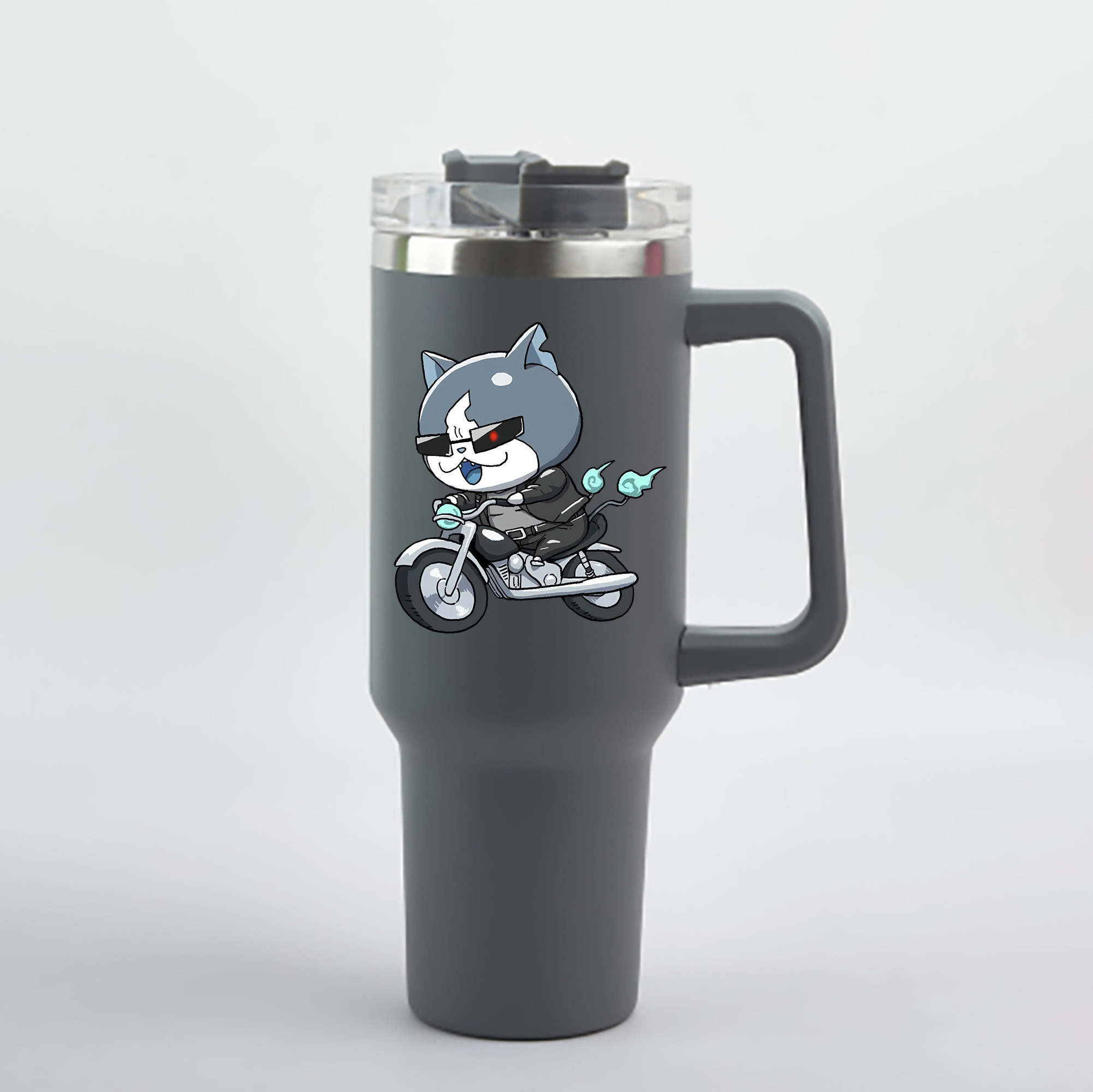 （画像用） 妖怪ウォッチ Yo-kai Watch 1200mL車用タンブラー - クリスタルステッカー（プラスチックストロー付き）