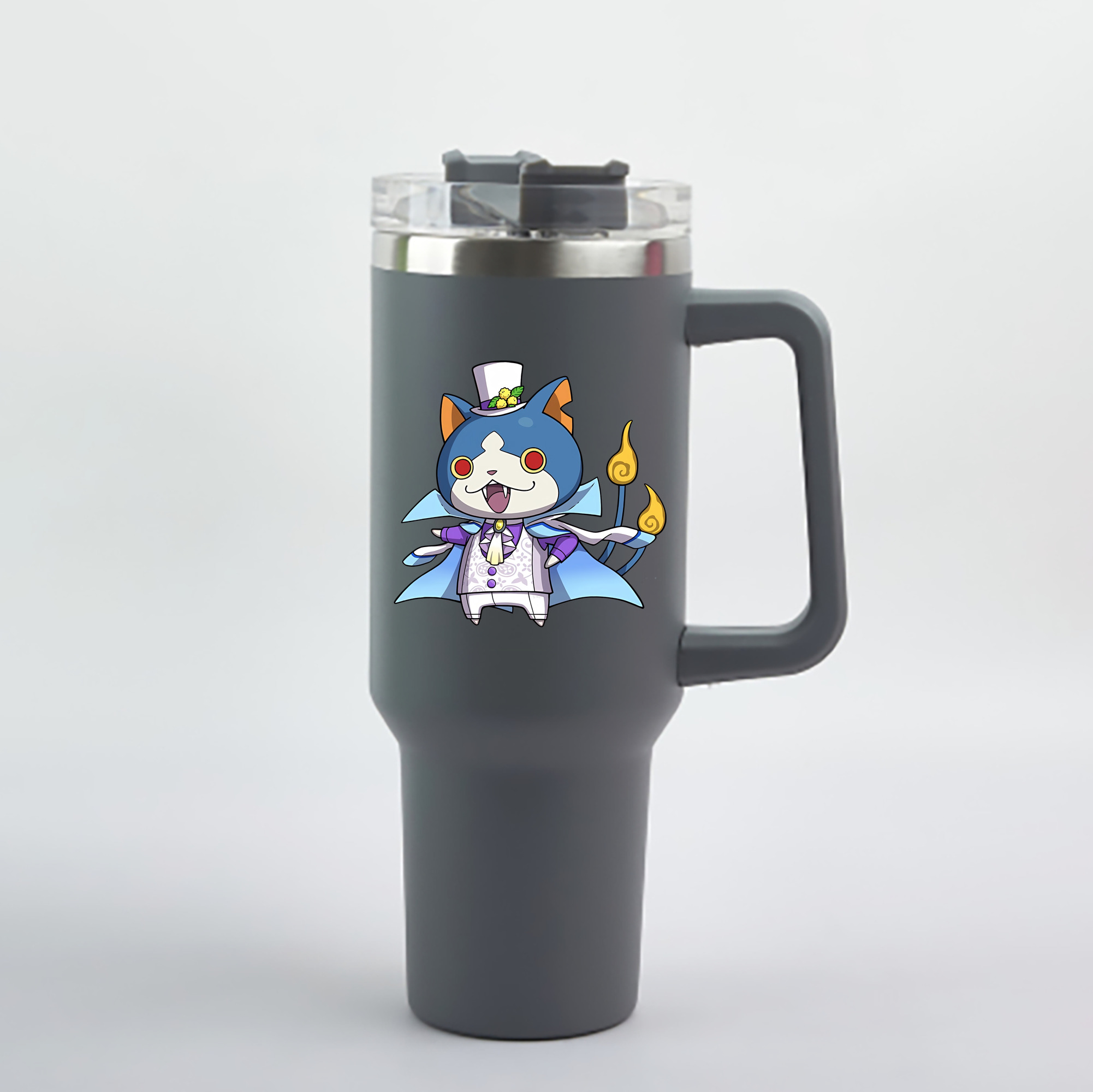 （画像用） 妖怪ウォッチ Yo-kai Watch 1200mL車用タンブラー - クリスタルステッカー（プラスチックストロー付き）