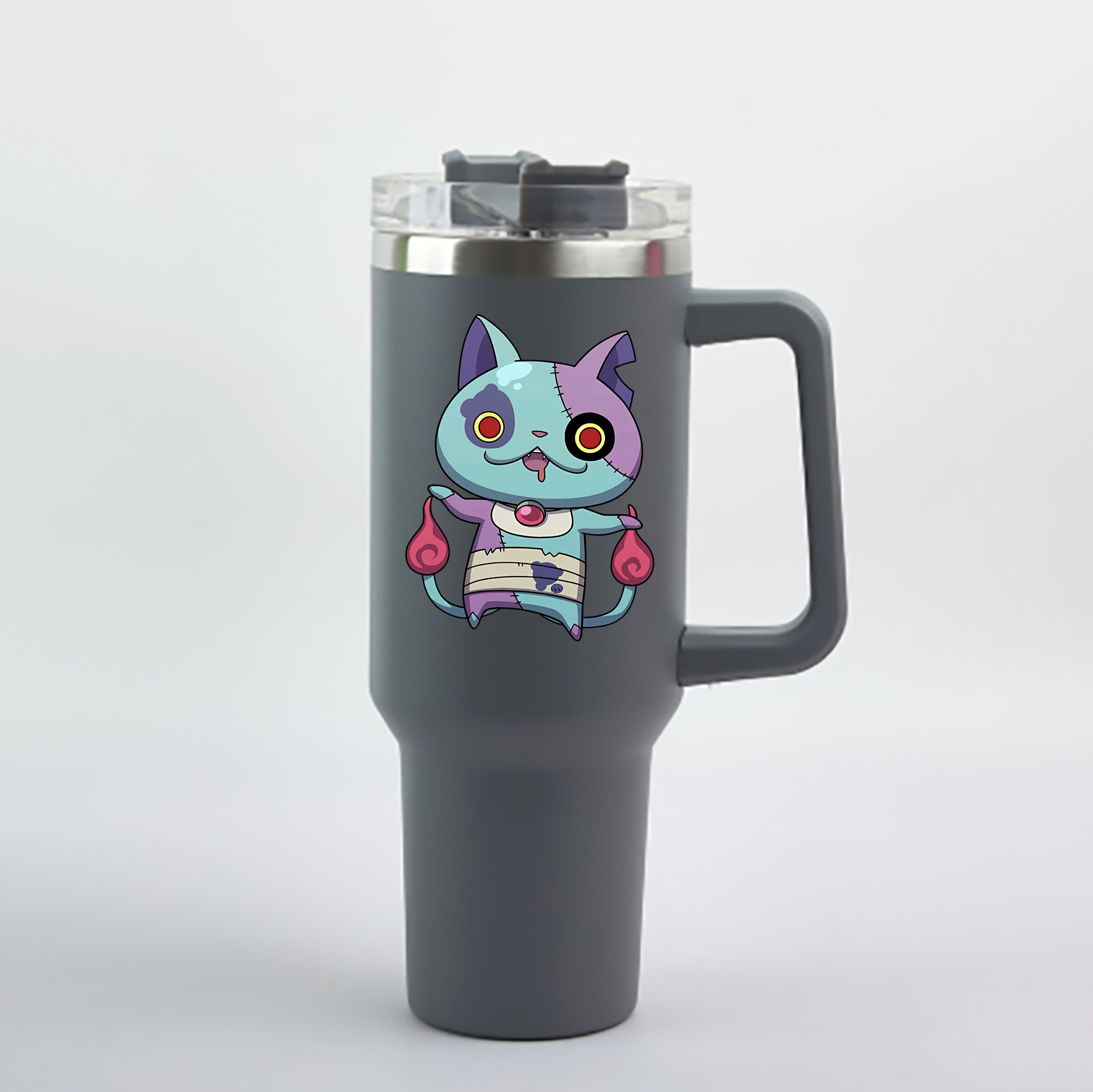 （画像用） 妖怪ウォッチ Yo-kai Watch 1200mL車用タンブラー - クリスタルステッカー（プラスチックストロー付き）