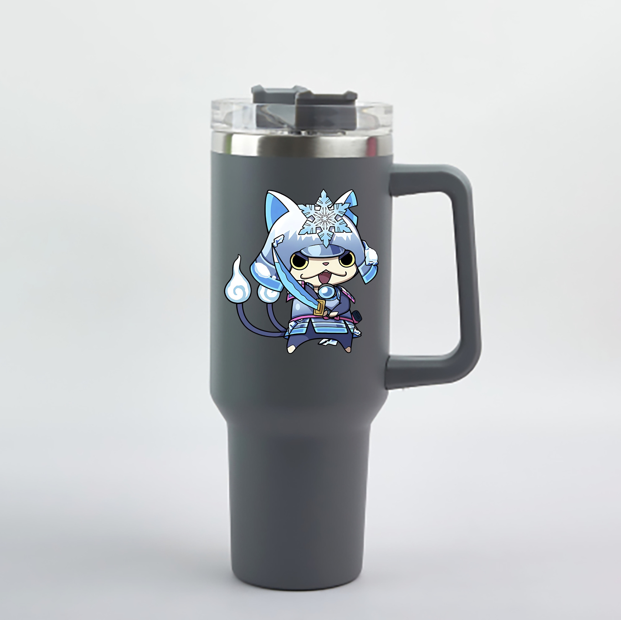（画像用） 妖怪ウォッチ Yo-kai Watch 1200mL車用タンブラー - クリスタルステッカー（プラスチックストロー付き）