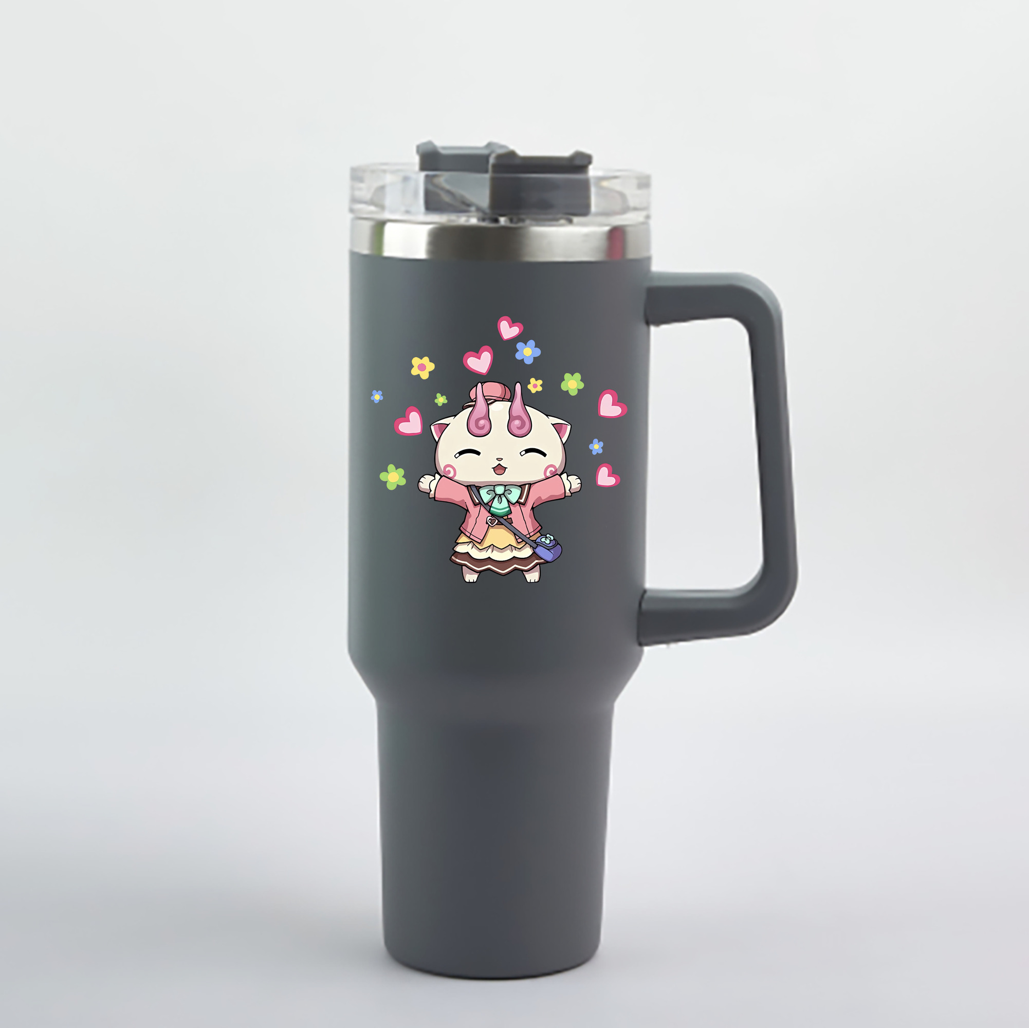 （画像用） 妖怪ウォッチ Yo-kai Watch 1200mL車用タンブラー - クリスタルステッカー（プラスチックストロー付き）