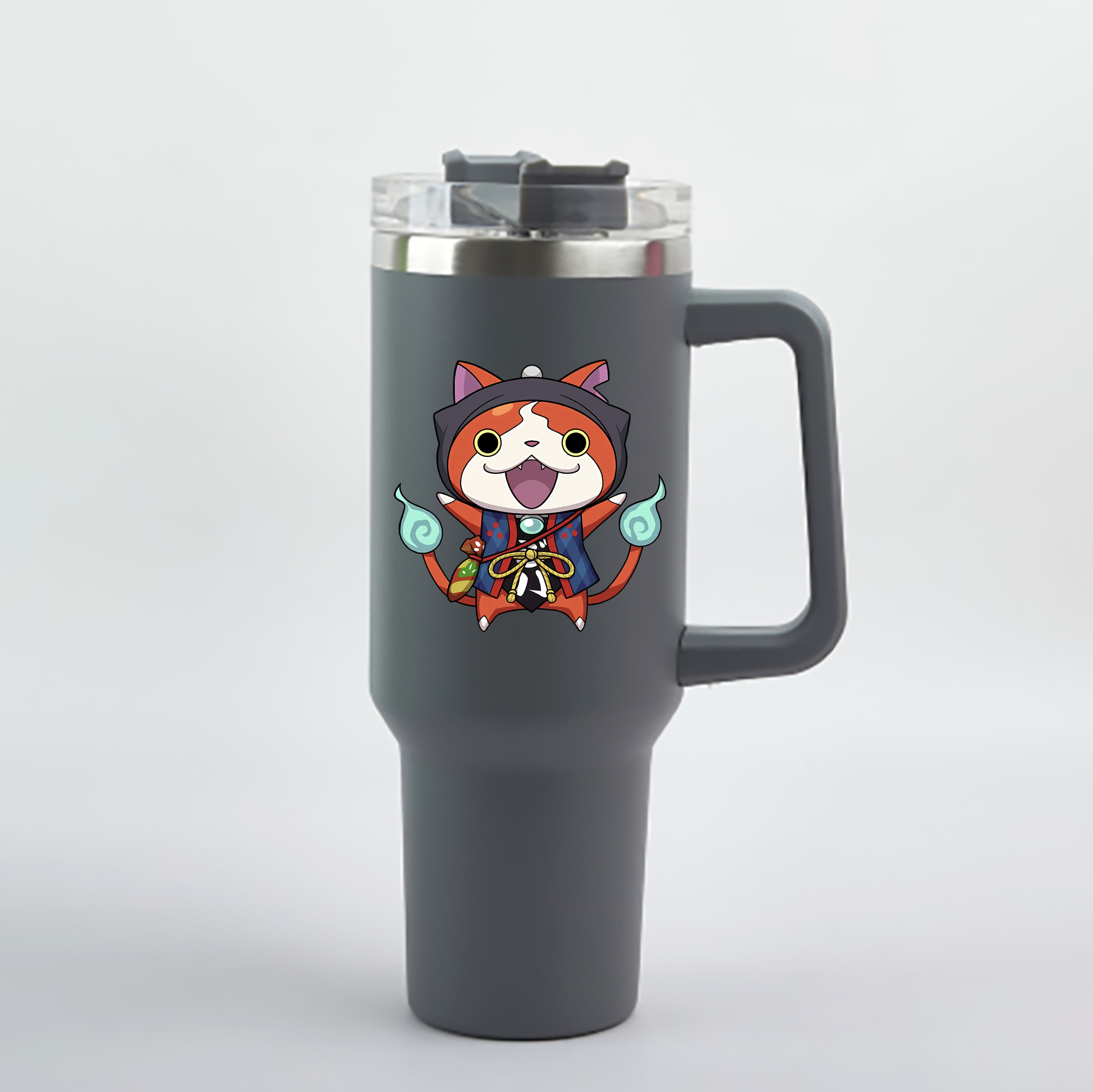 （画像用） 妖怪ウォッチ Yo-kai Watch 1200mL車用タンブラー - クリスタルステッカー（プラスチックストロー付き）