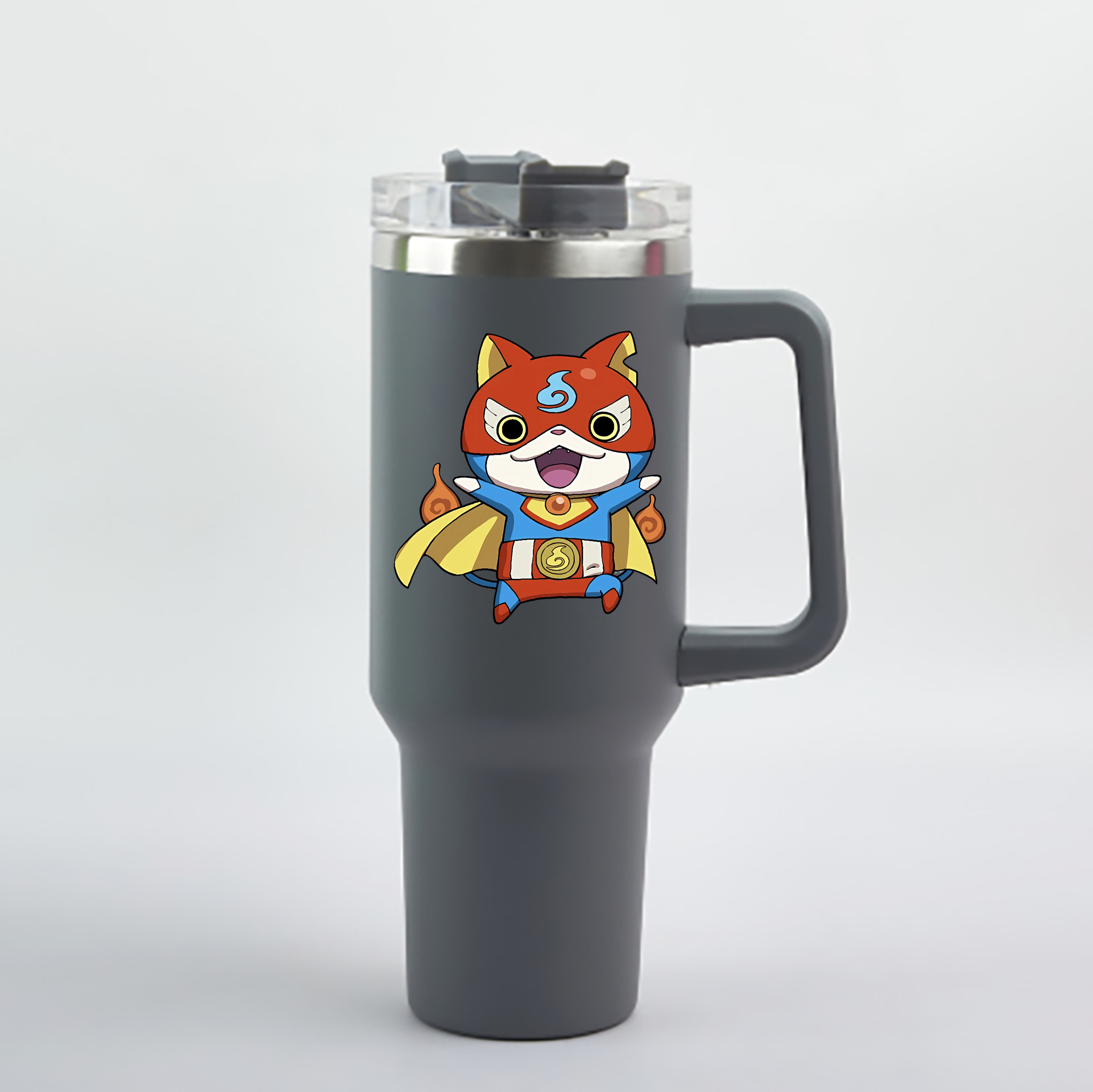 （画像用） 妖怪ウォッチ Yo-kai Watch 1200mL車用タンブラー - クリスタルステッカー（プラスチックストロー付き）