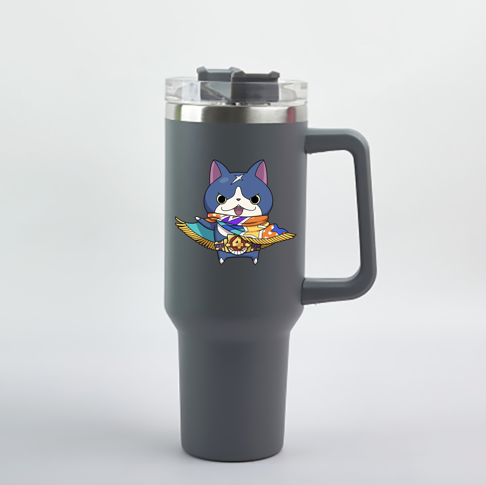 （画像用） 妖怪ウォッチ Yo-kai Watch 1200mL車用タンブラー - クリスタルステッカー（プラスチックストロー付き）