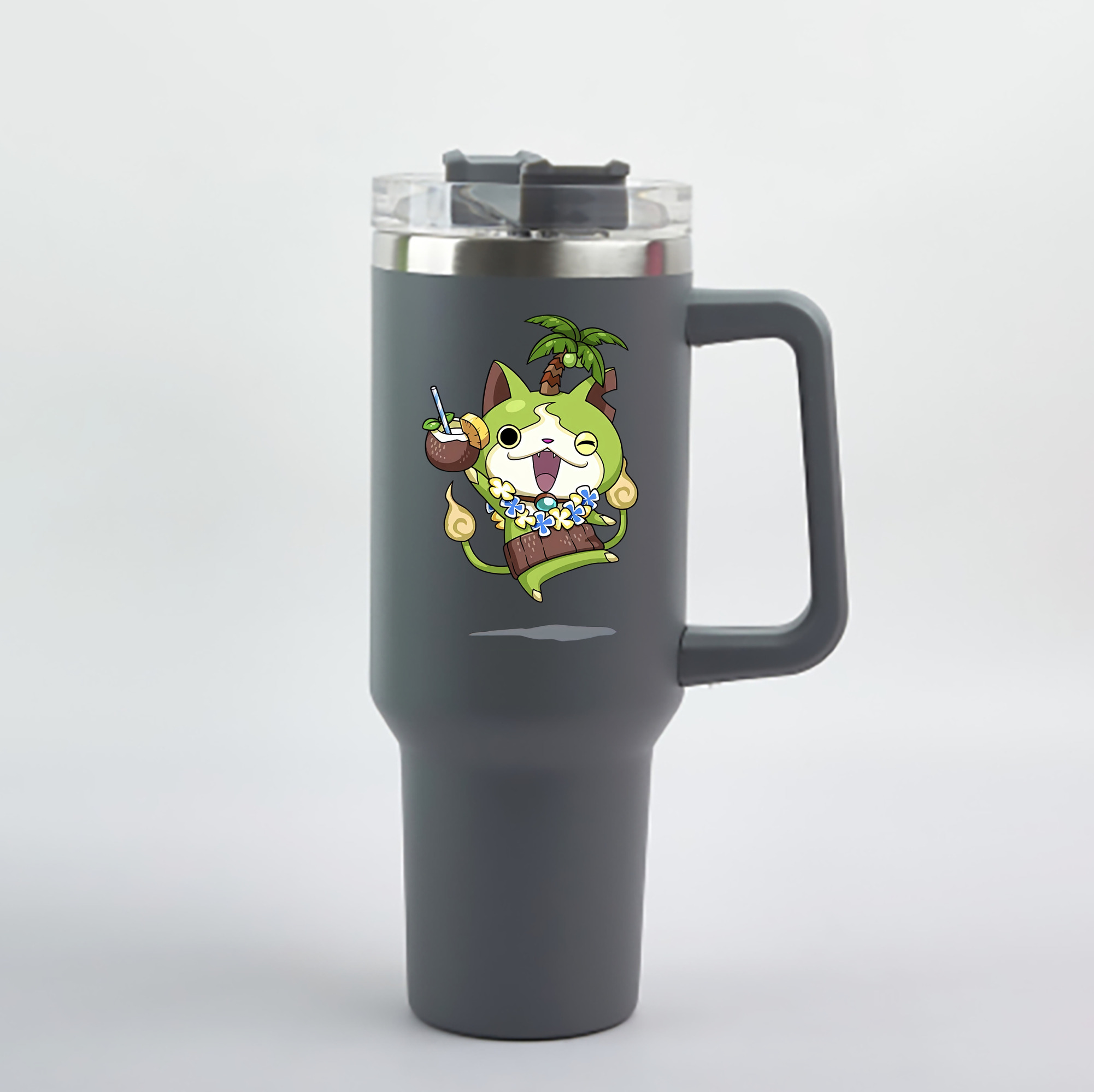 （画像用） 妖怪ウォッチ Yo-kai Watch 1200mL車用タンブラー - クリスタルステッカー（プラスチックストロー付き）