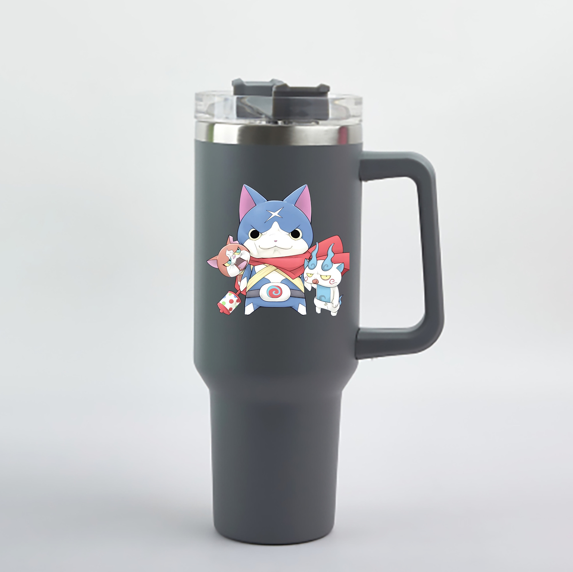 （画像用） 妖怪ウォッチ Yo-kai Watch 1200mL車用タンブラー - クリスタルステッカー（プラスチックストロー付き）