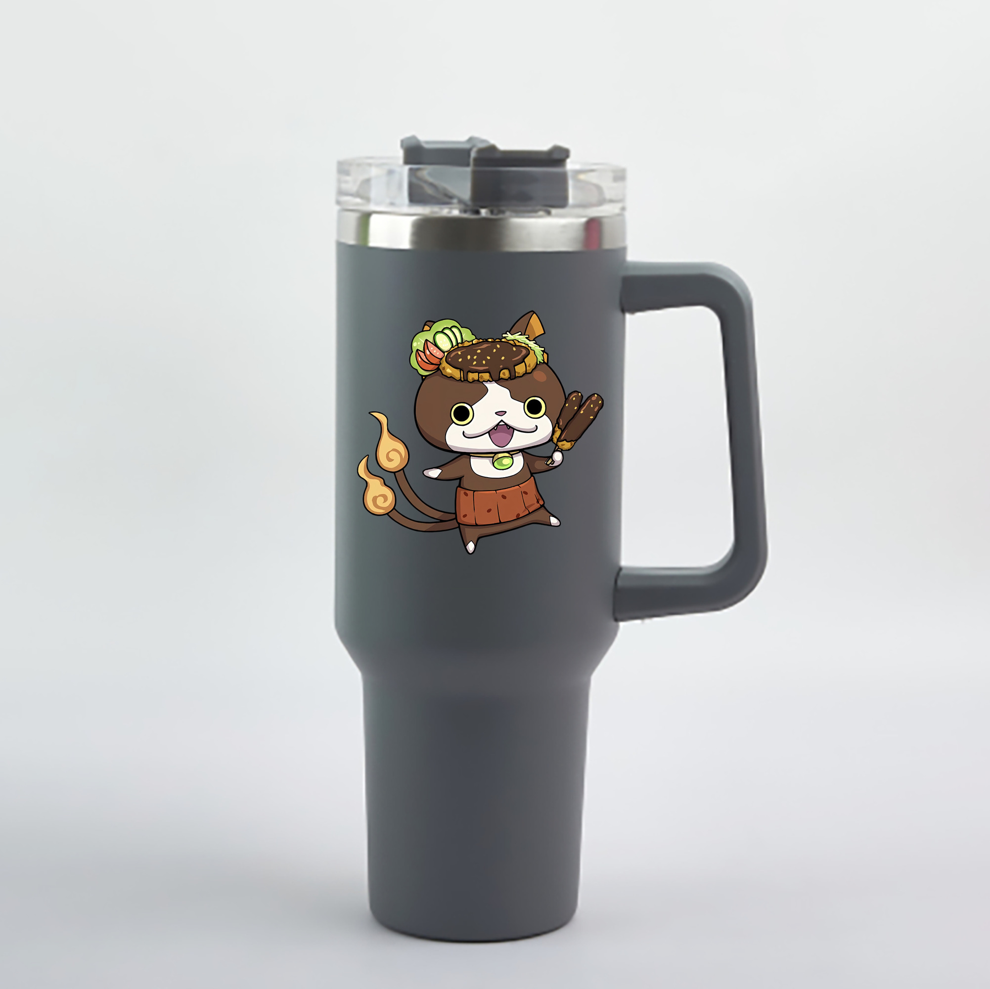 （画像用） 妖怪ウォッチ Yo-kai Watch 1200mL車用タンブラー - クリスタルステッカー（プラスチックストロー付き）