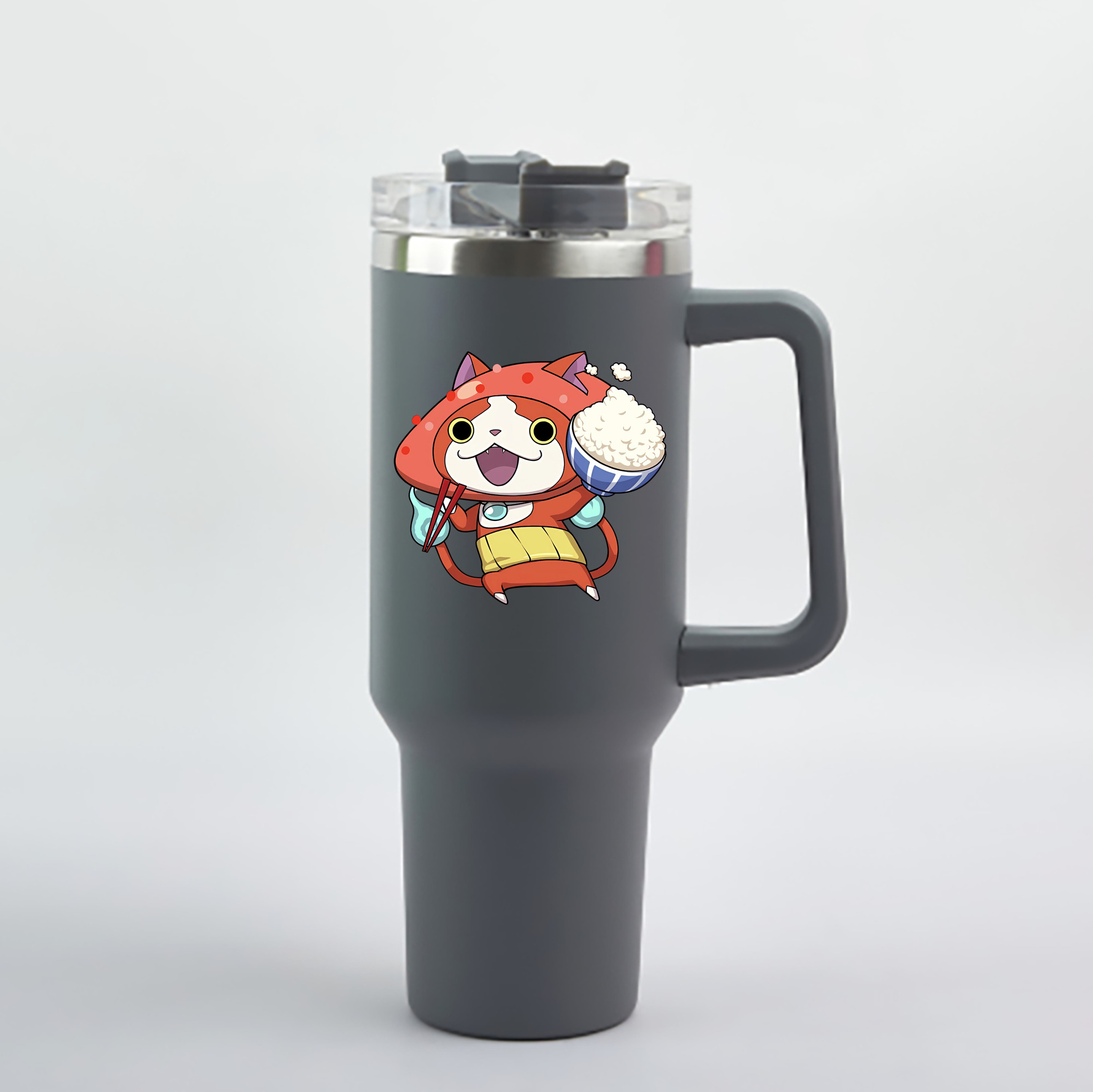 （画像用） 妖怪ウォッチ Yo-kai Watch 1200mL車用タンブラー - クリスタルステッカー（プラスチックストロー付き）