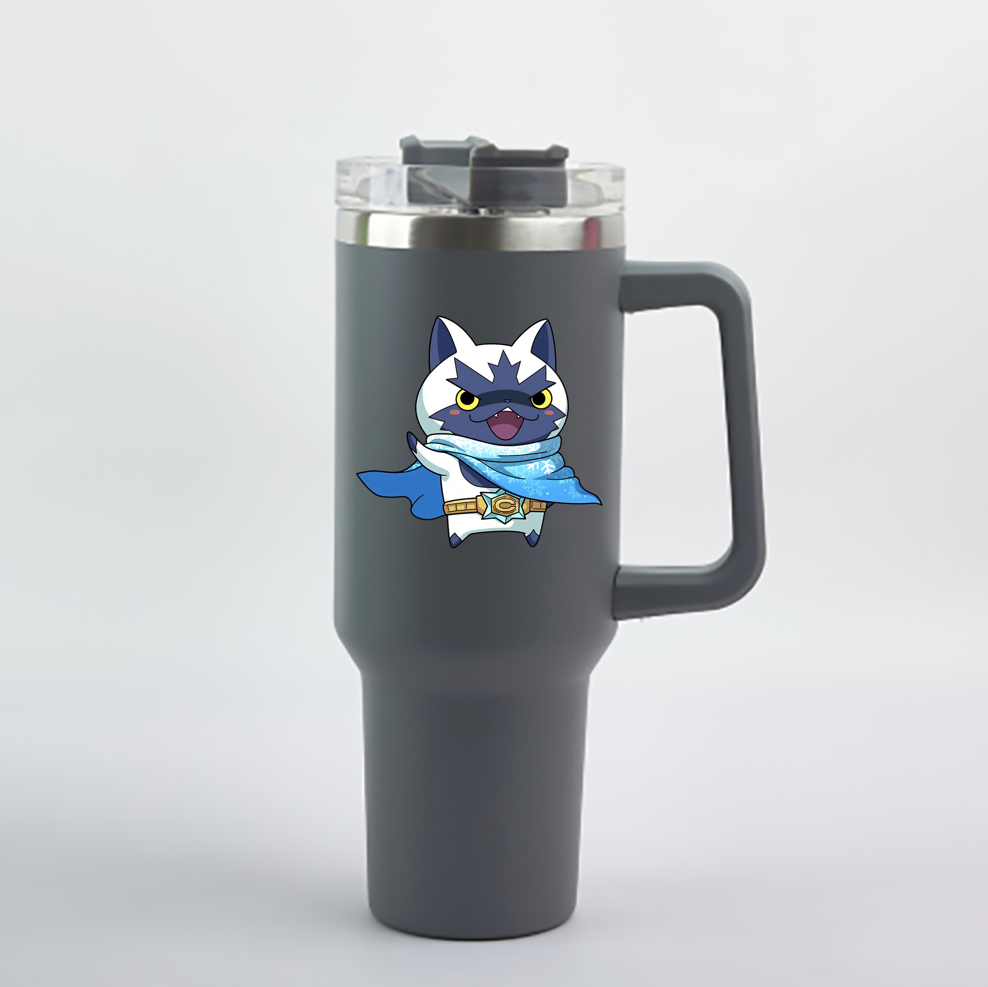 （画像用） 妖怪ウォッチ Yo-kai Watch 1200mL車用タンブラー - クリスタルステッカー（プラスチックストロー付き）