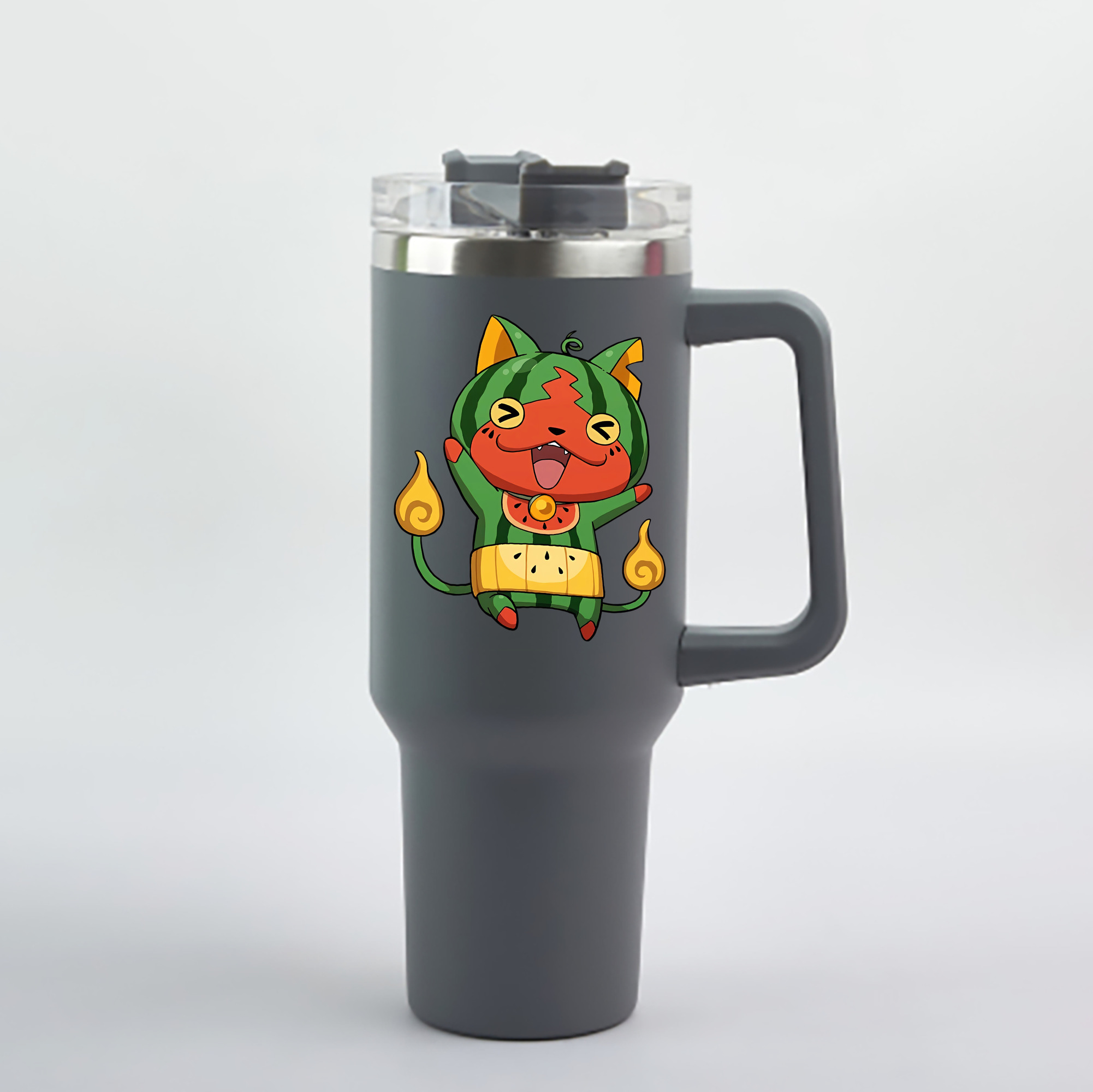 （画像用） 妖怪ウォッチ Yo-kai Watch 1200mL車用タンブラー - クリスタルステッカー（プラスチックストロー付き）