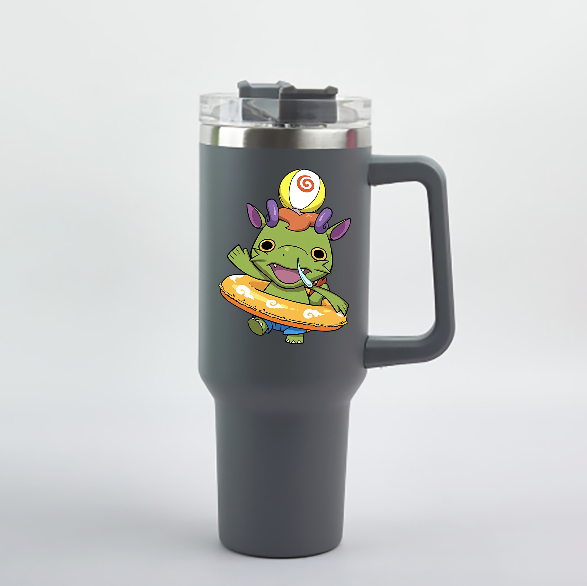 （画像用） 妖怪ウォッチ Yo-kai Watch 1200mL車用タンブラー - クリスタルステッカー（プラスチックストロー付き）