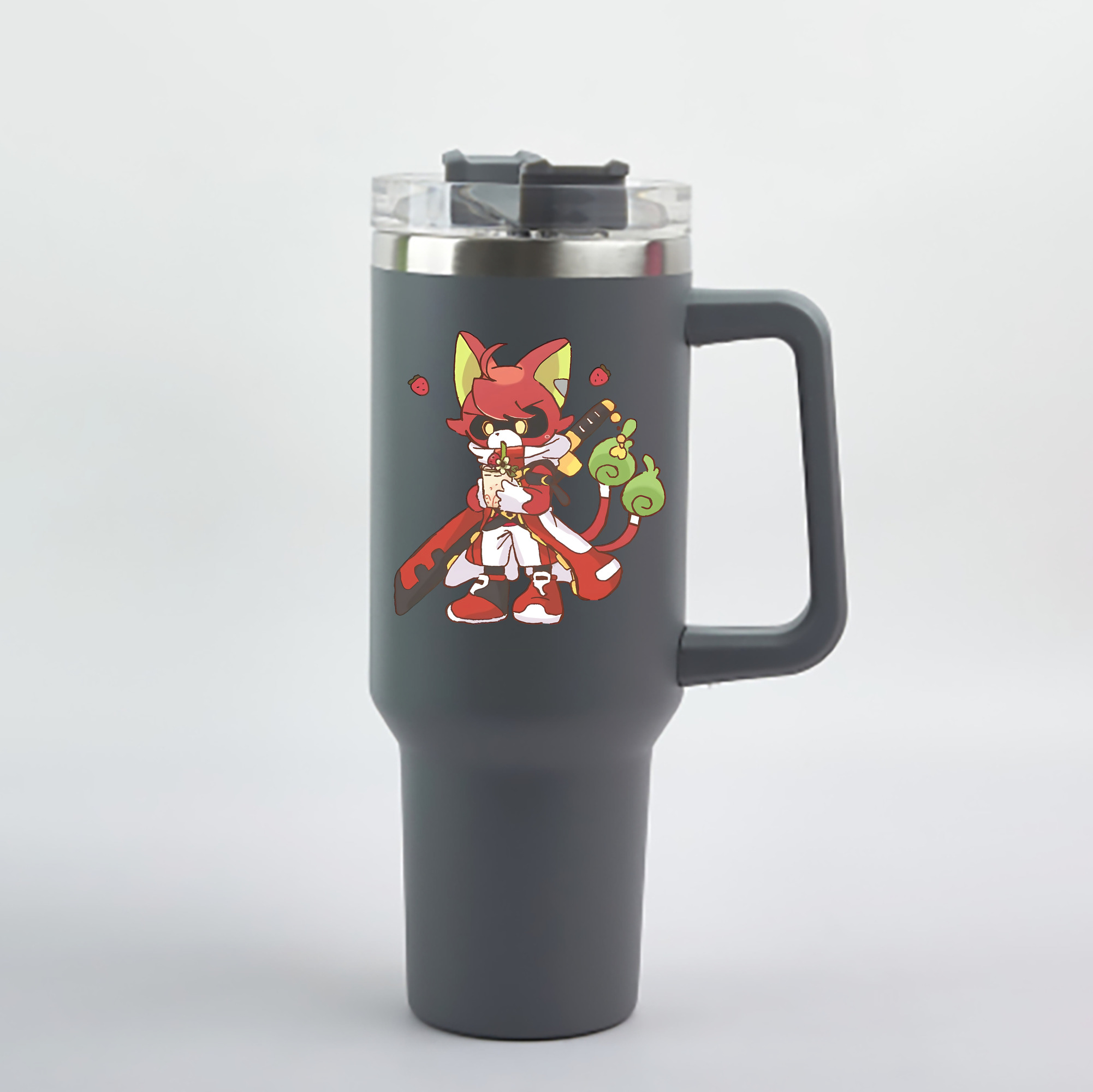 （画像用） 妖怪ウォッチ Yo-kai Watch 1200mL車用タンブラー - クリスタルステッカー（プラスチックストロー付き）