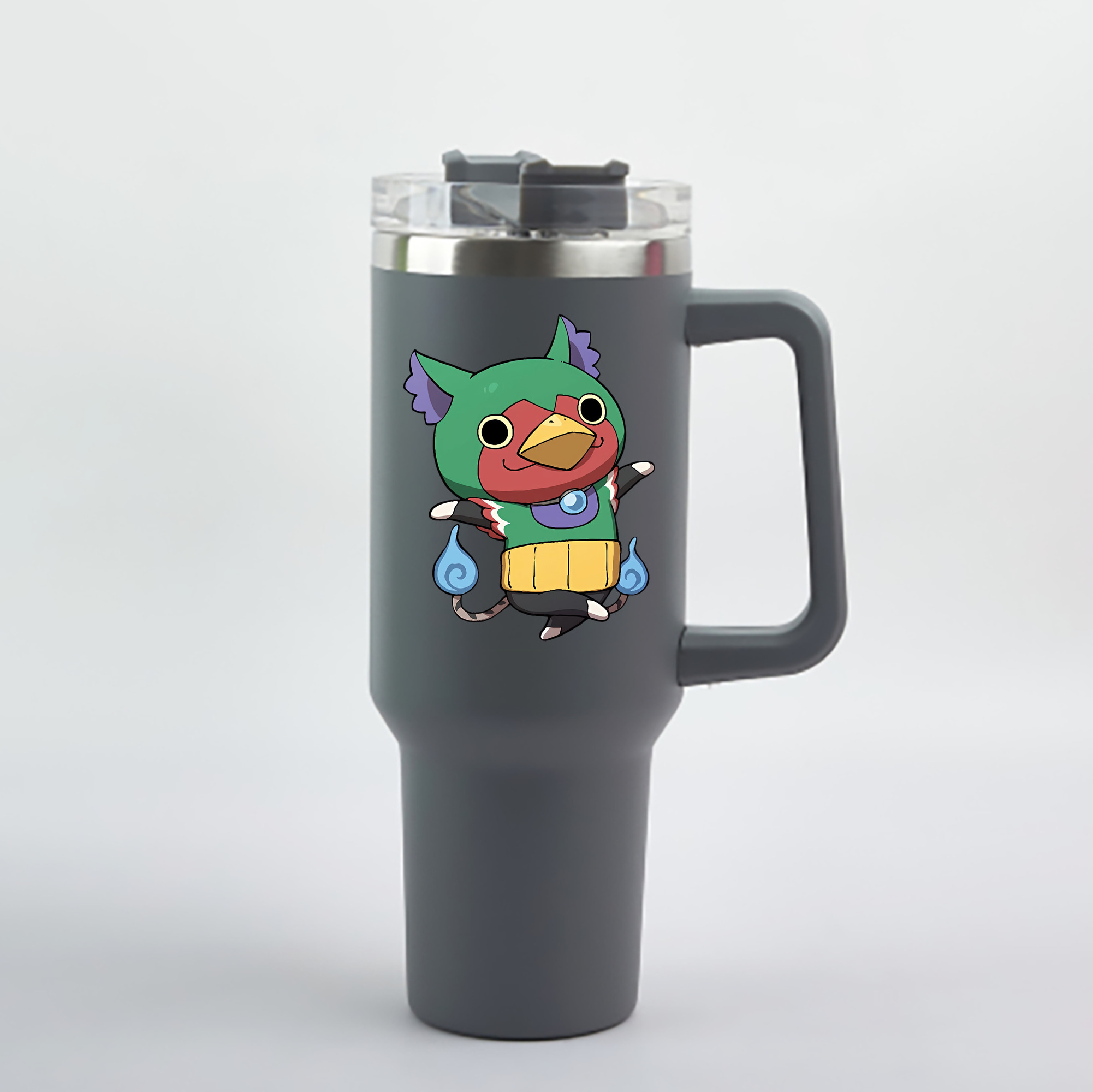 （画像用） 妖怪ウォッチ Yo-kai Watch 1200mL車用タンブラー - クリスタルステッカー（プラスチックストロー付き）