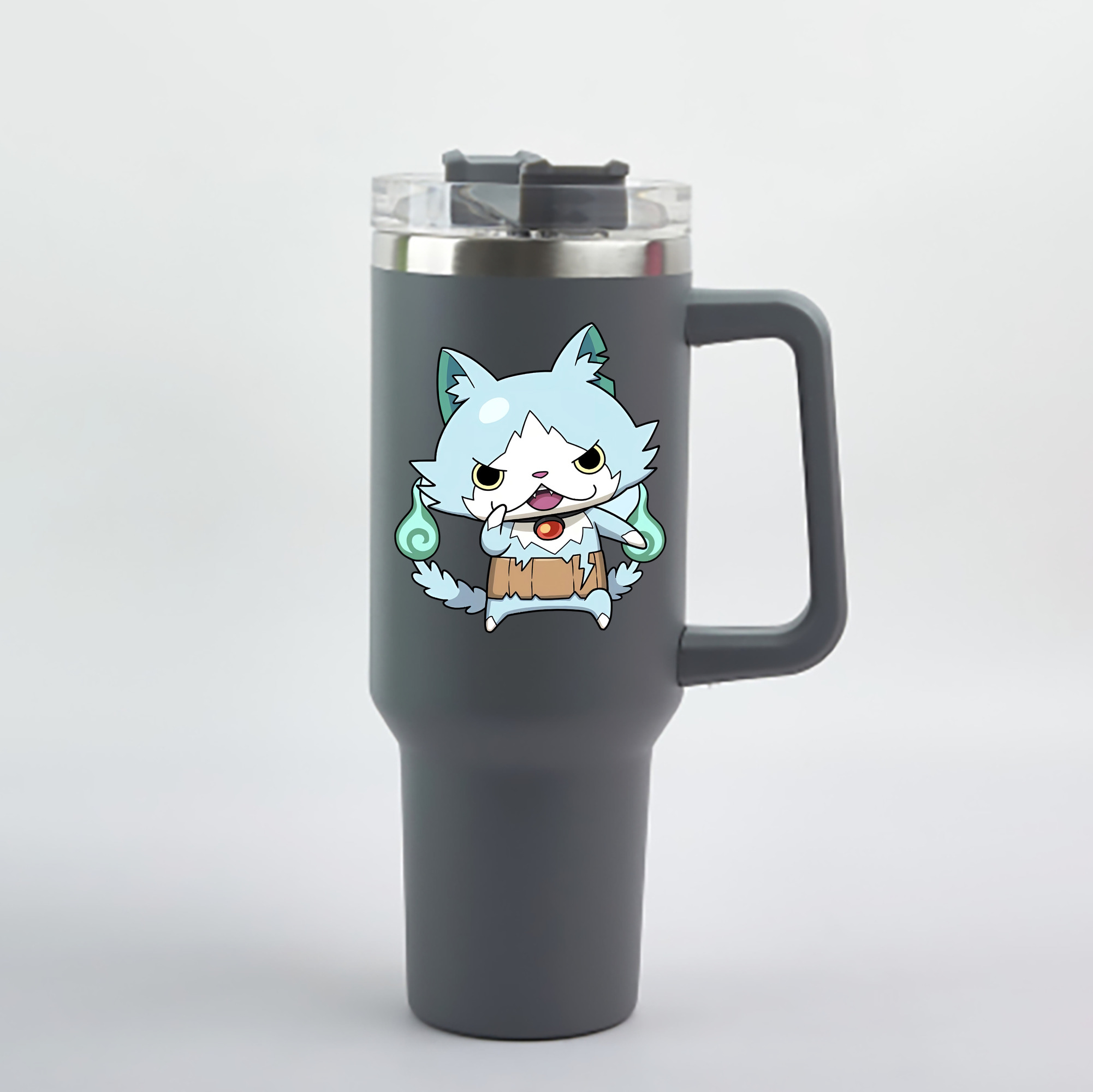 （画像用） 妖怪ウォッチ Yo-kai Watch 1200mL車用タンブラー - クリスタルステッカー（プラスチックストロー付き）