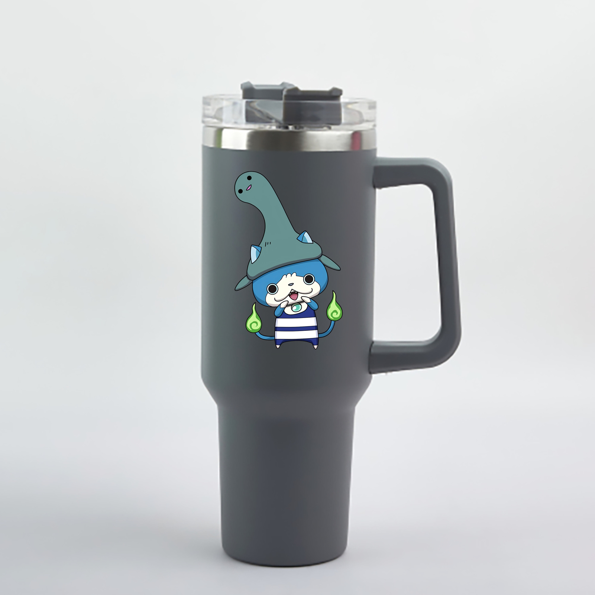（画像用） 妖怪ウォッチ Yo-kai Watch 1200mL車用タンブラー - クリスタルステッカー（プラスチックストロー付き）