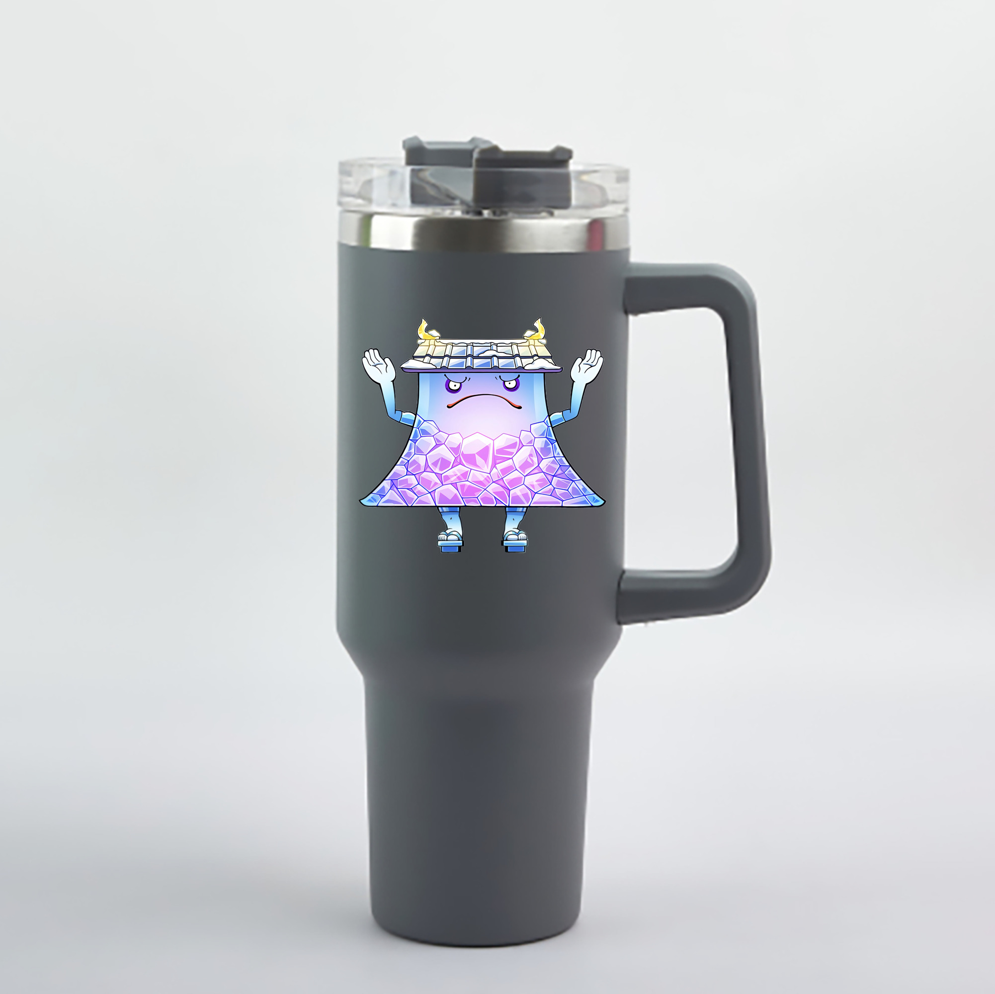 （画像用） 妖怪ウォッチ Yo-kai Watch 1200mL車用タンブラー - クリスタルステッカー（プラスチックストロー付き）