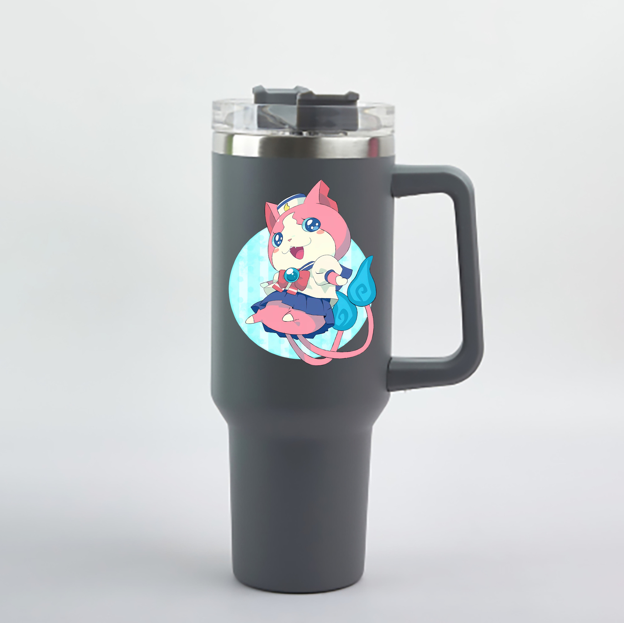 （画像用） 妖怪ウォッチ Yo-kai Watch 1200mL車用タンブラー - クリスタルステッカー（プラスチックストロー付き）