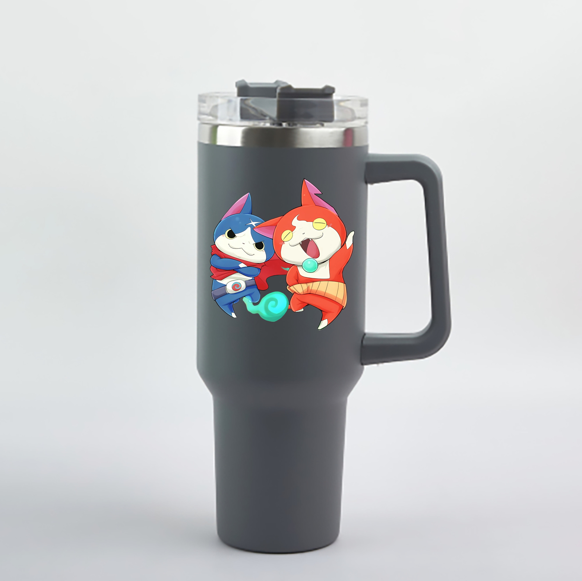 （画像用） 妖怪ウォッチ Yo-kai Watch 1200mL車用タンブラー - クリスタルステッカー（プラスチックストロー付き）