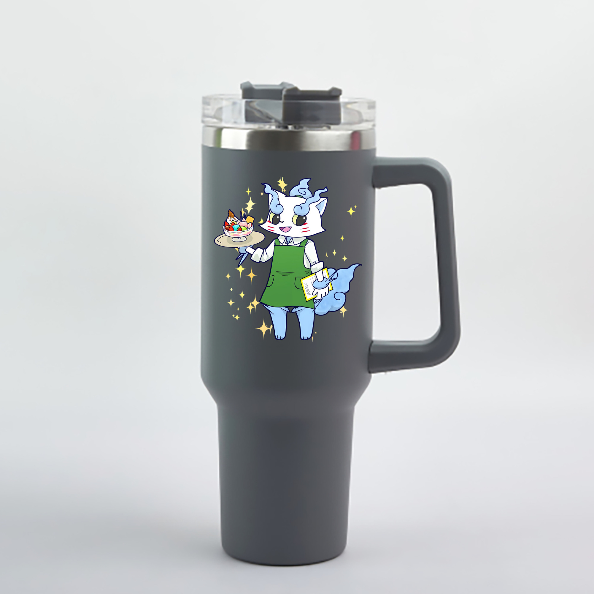 （画像用） 妖怪ウォッチ Yo-kai Watch 1200mL車用タンブラー - クリスタルステッカー（プラスチックストロー付き）