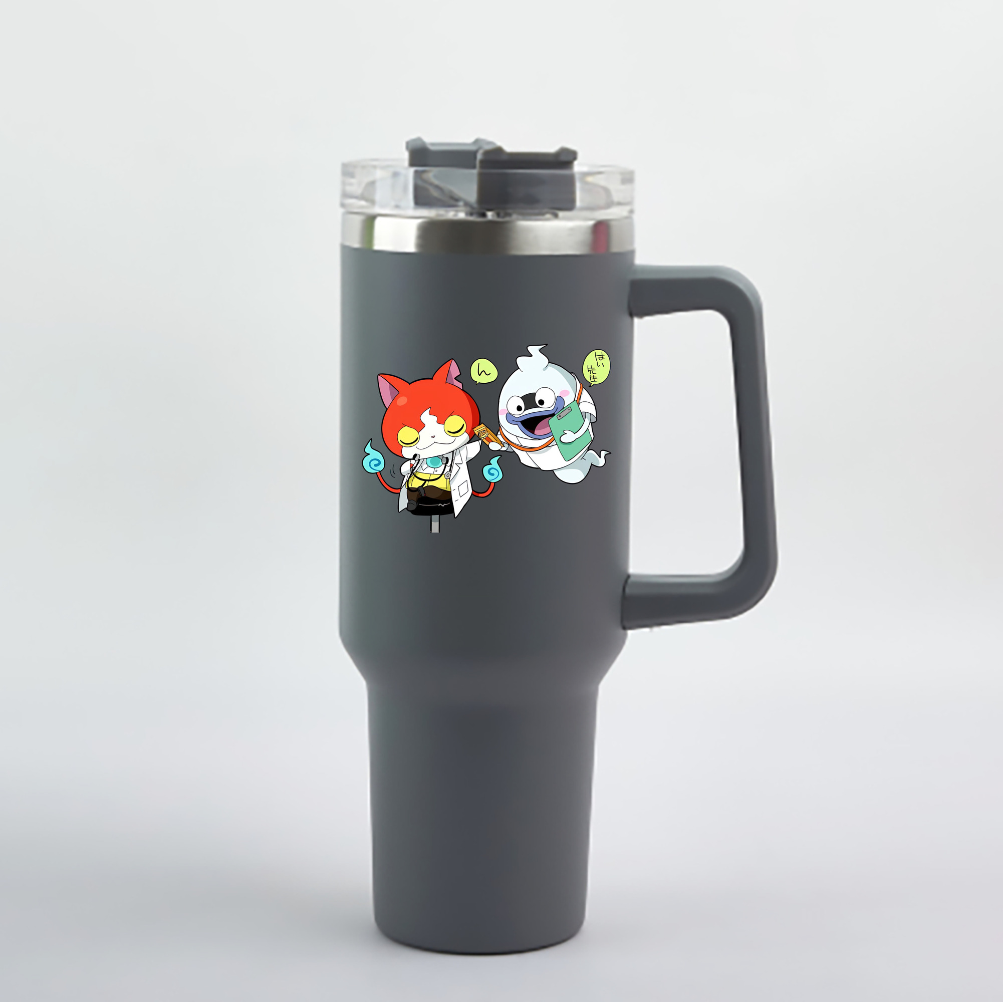 （画像用） 妖怪ウォッチ Yo-kai Watch 1200mL車用タンブラー - クリスタルステッカー（プラスチックストロー付き）