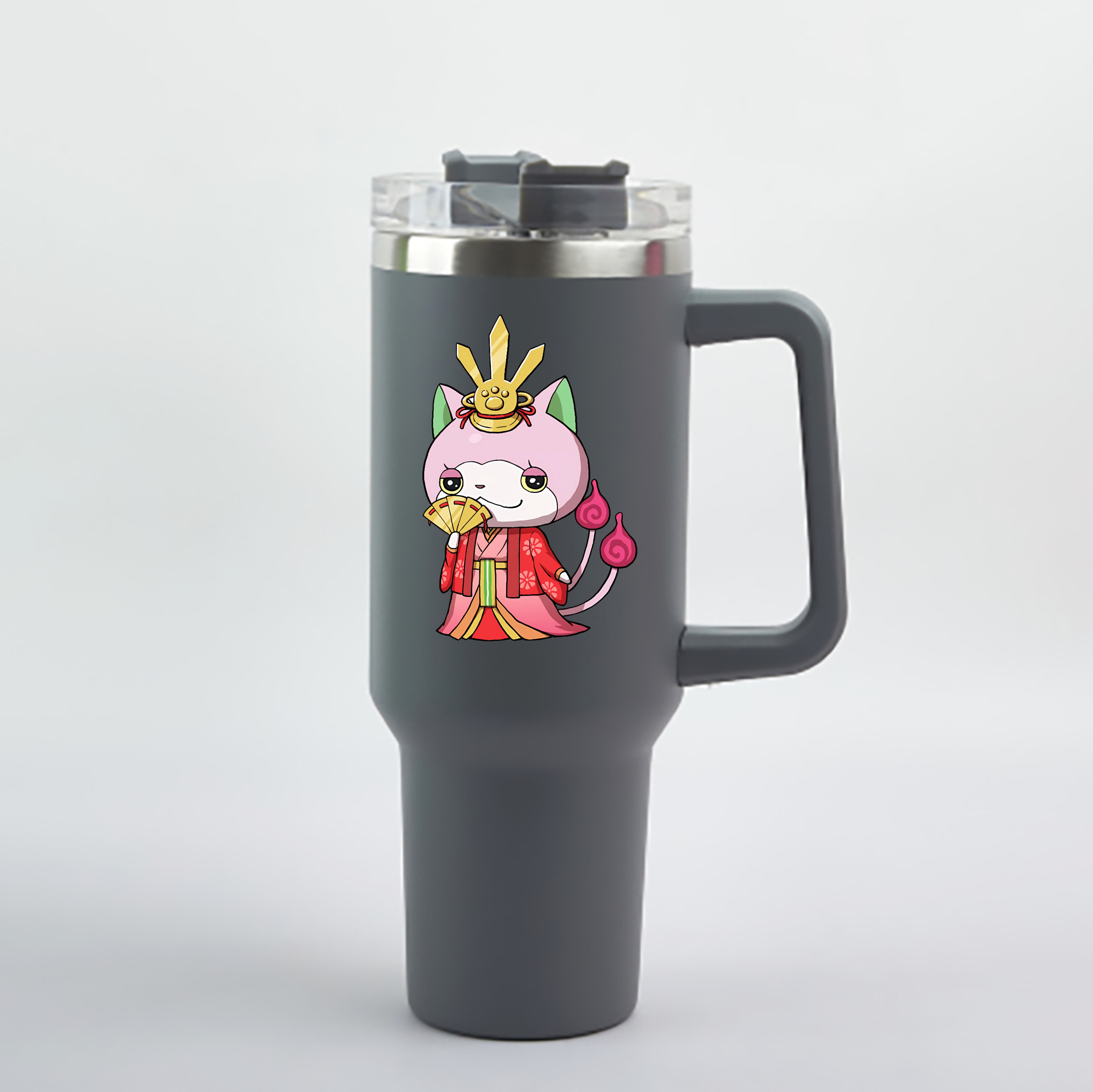 （画像用） 妖怪ウォッチ Yo-kai Watch 1200mL車用タンブラー - クリスタルステッカー（プラスチックストロー付き）