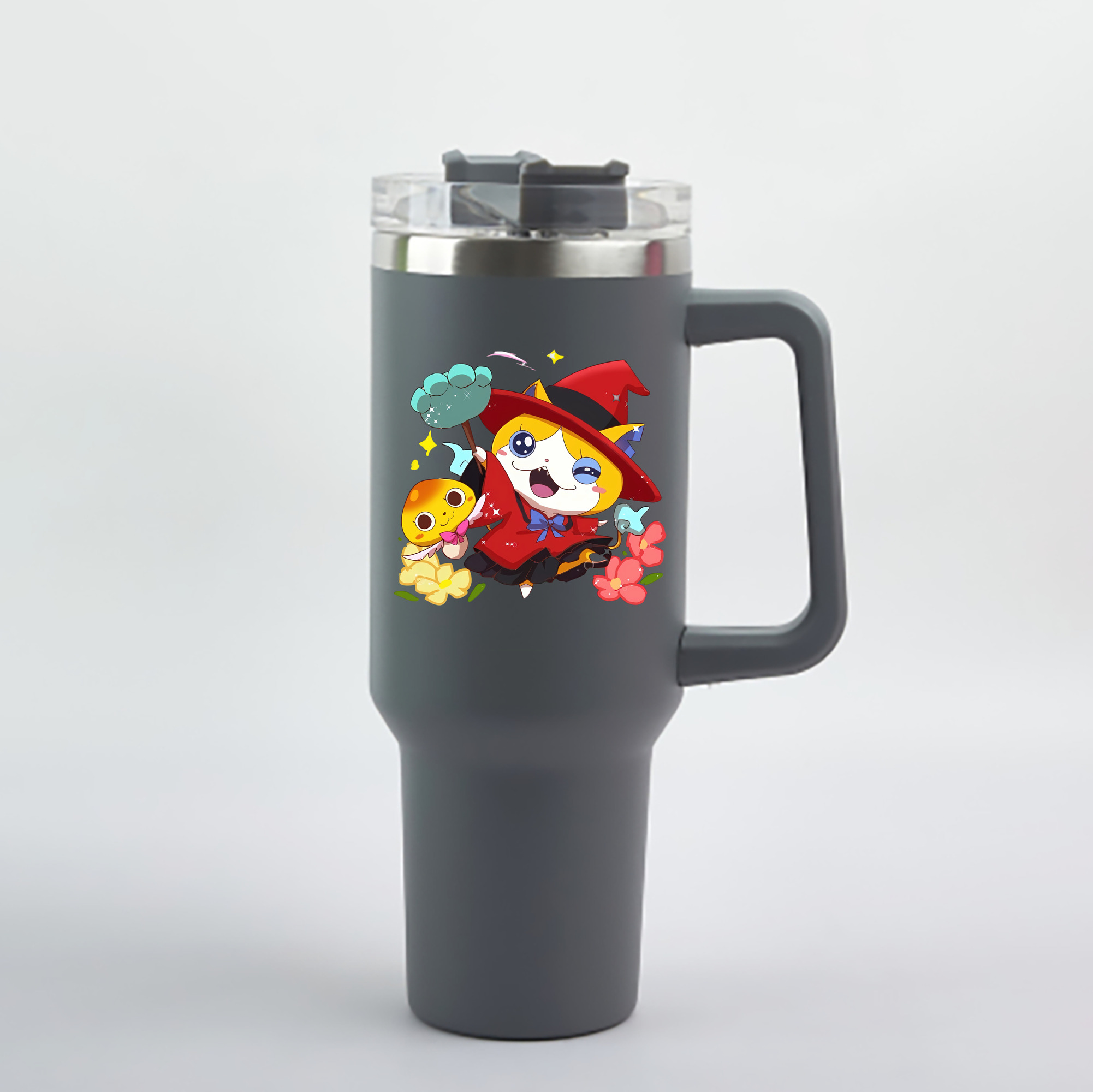 （画像用） 妖怪ウォッチ Yo-kai Watch 1200mL車用タンブラー - クリスタルステッカー（プラスチックストロー付き）
