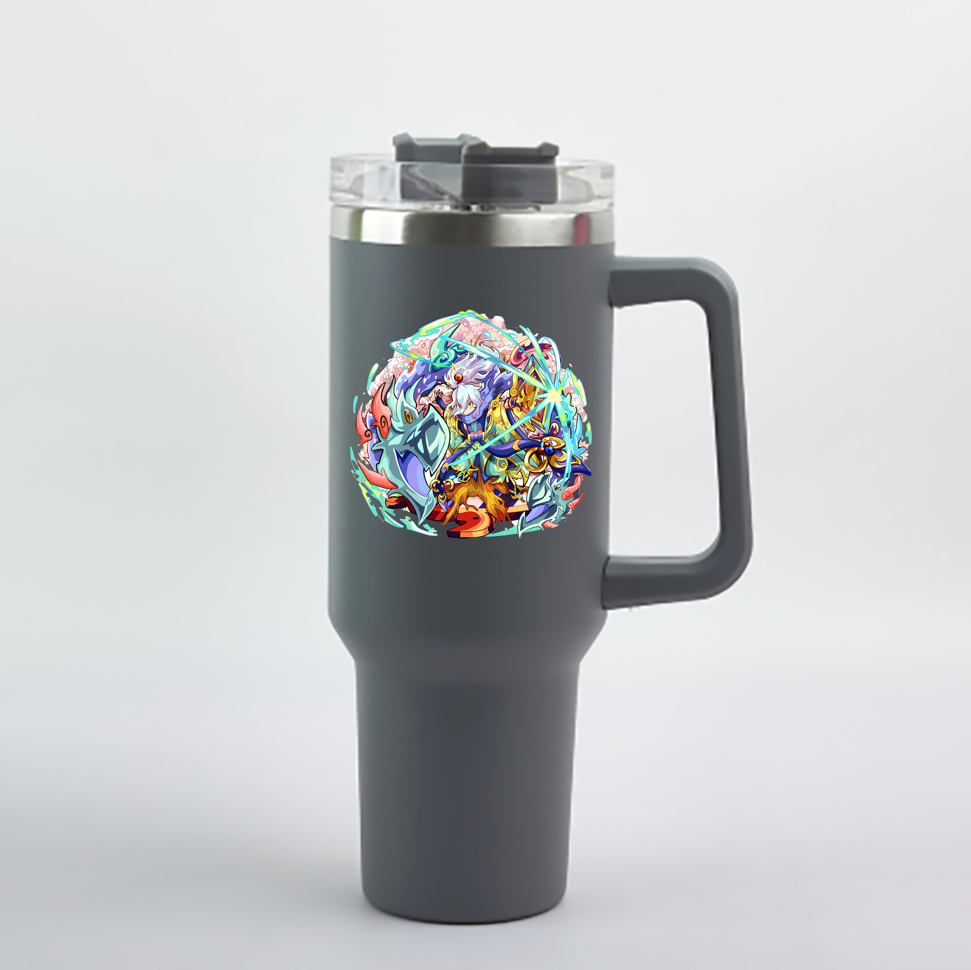 （画像用） 妖怪ウォッチ Yo-kai Watch 1200mL車用タンブラー - クリスタルステッカー（プラスチックストロー付き）