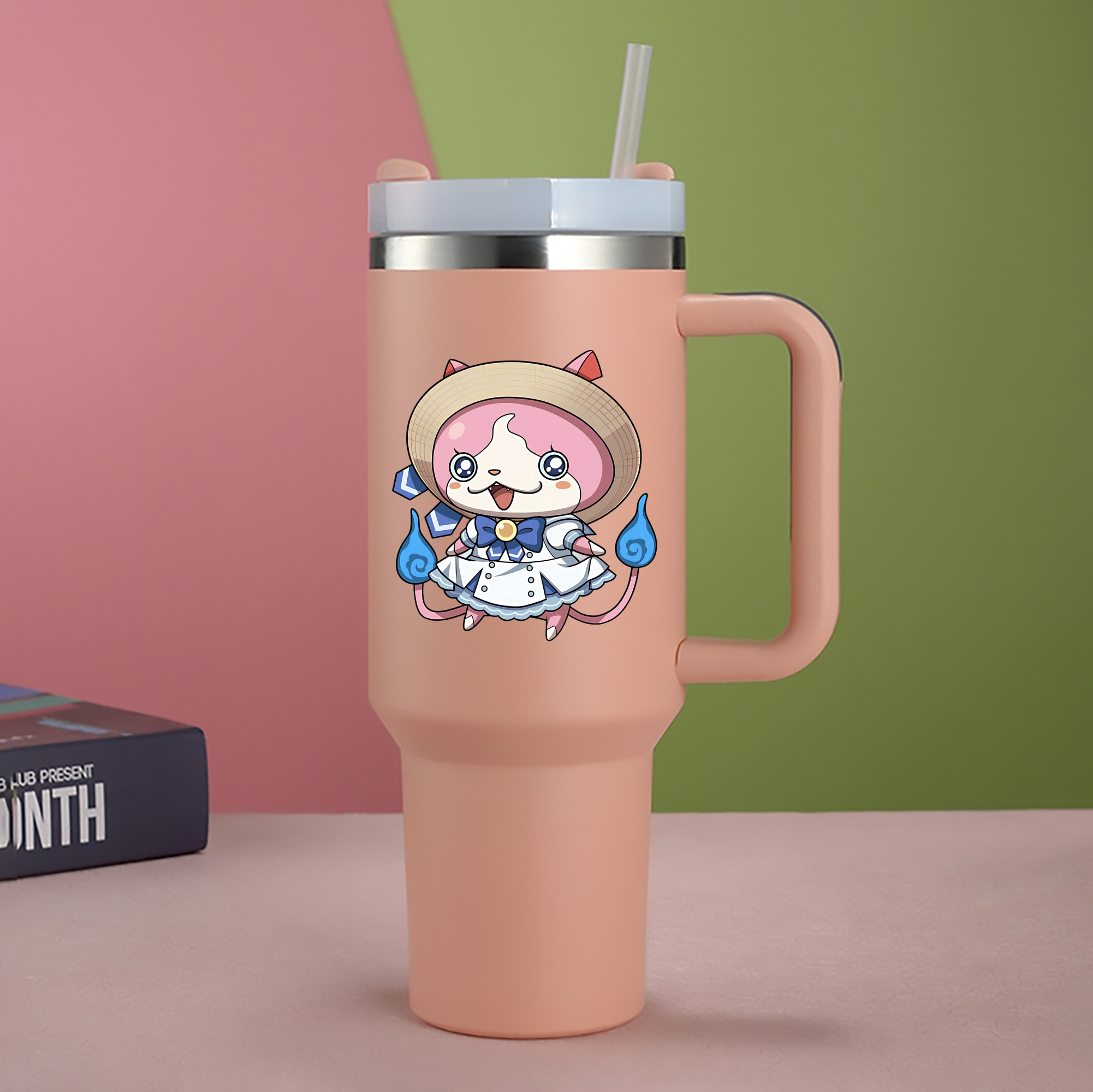 （画像用） 妖怪ウォッチ Yo-kai Watch 1200mL車用タンブラー - クリスタルステッカー（プラスチックストロー付き）