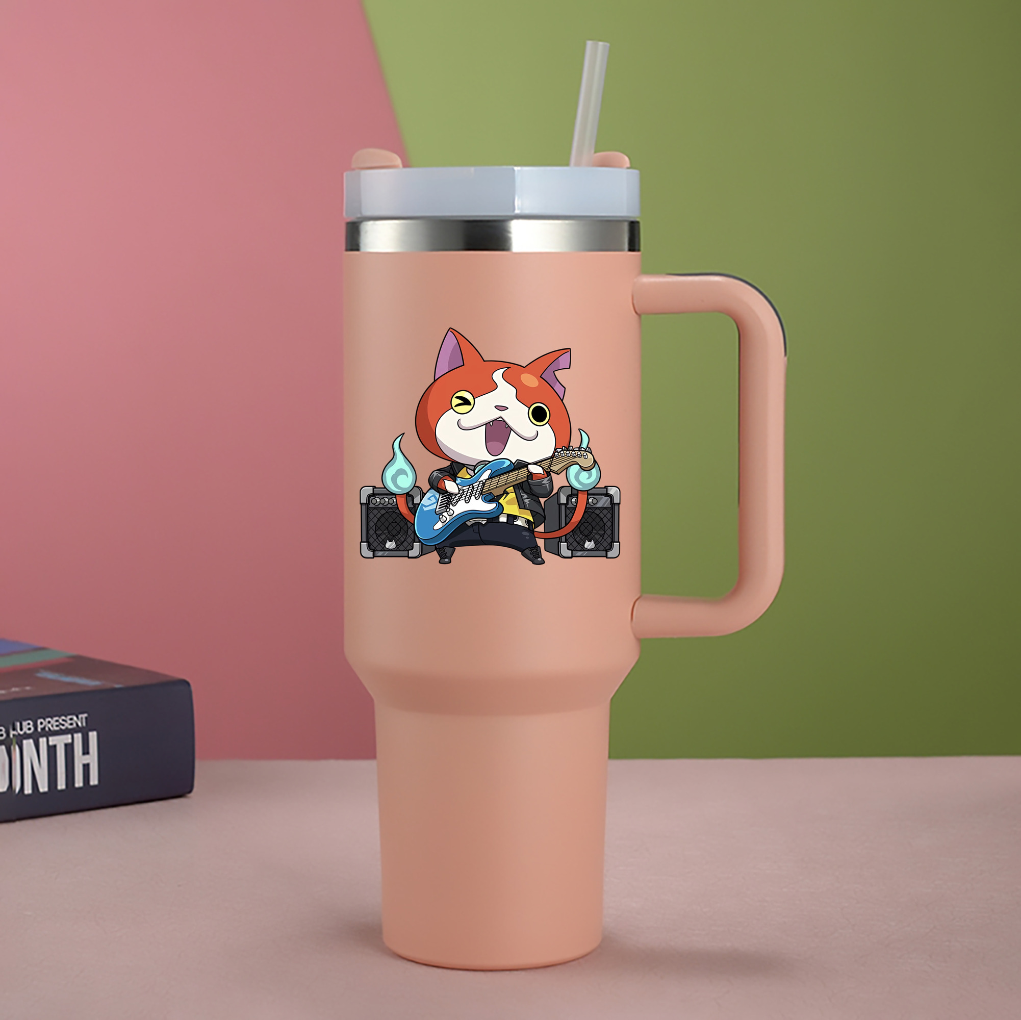 （画像用） 妖怪ウォッチ Yo-kai Watch 1200mL車用タンブラー - クリスタルステッカー（プラスチックストロー付き）