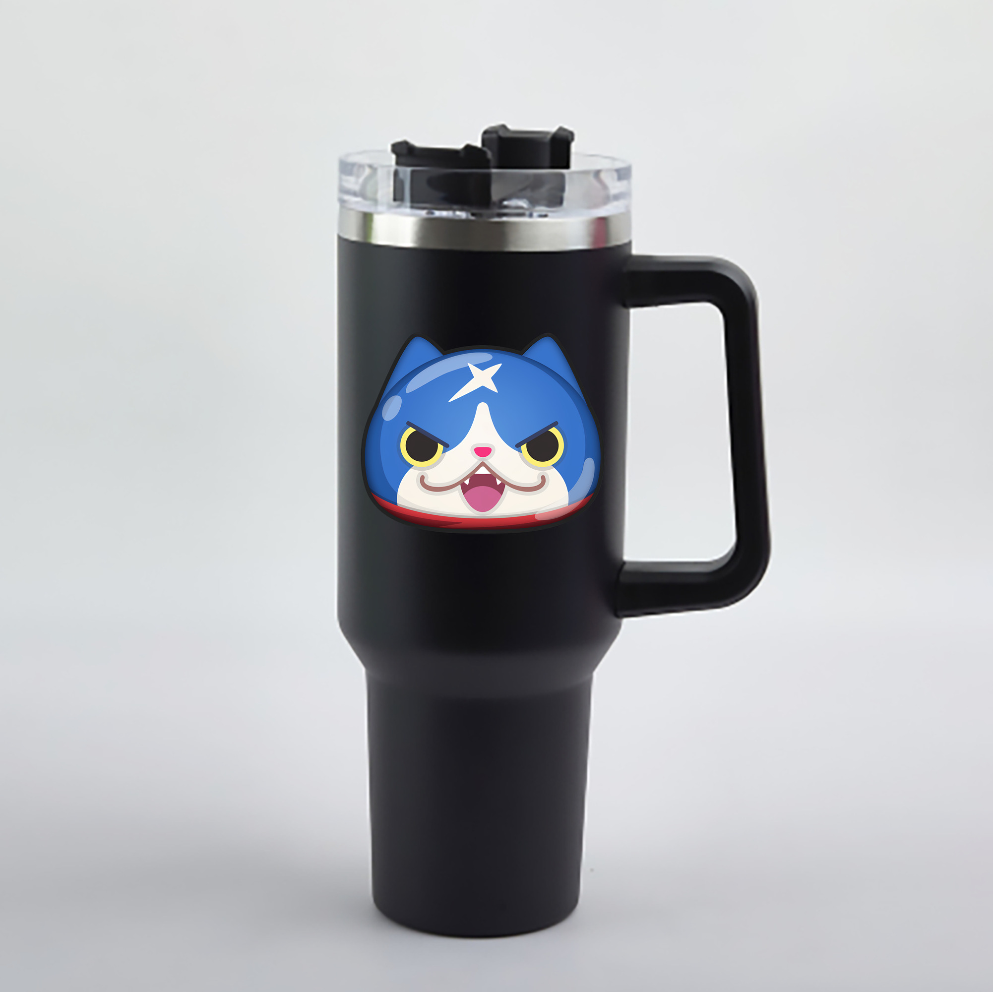 （画像用） 妖怪ウォッチ Yo-kai Watch 1200mL車用タンブラー - クリスタルステッカー（プラスチックストロー付き）
