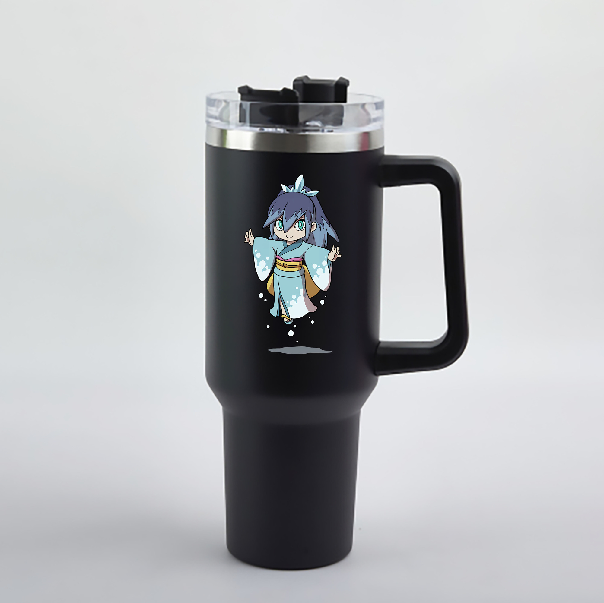 （画像用） 妖怪ウォッチ Yo-kai Watch 1200mL車用タンブラー - クリスタルステッカー（プラスチックストロー付き）