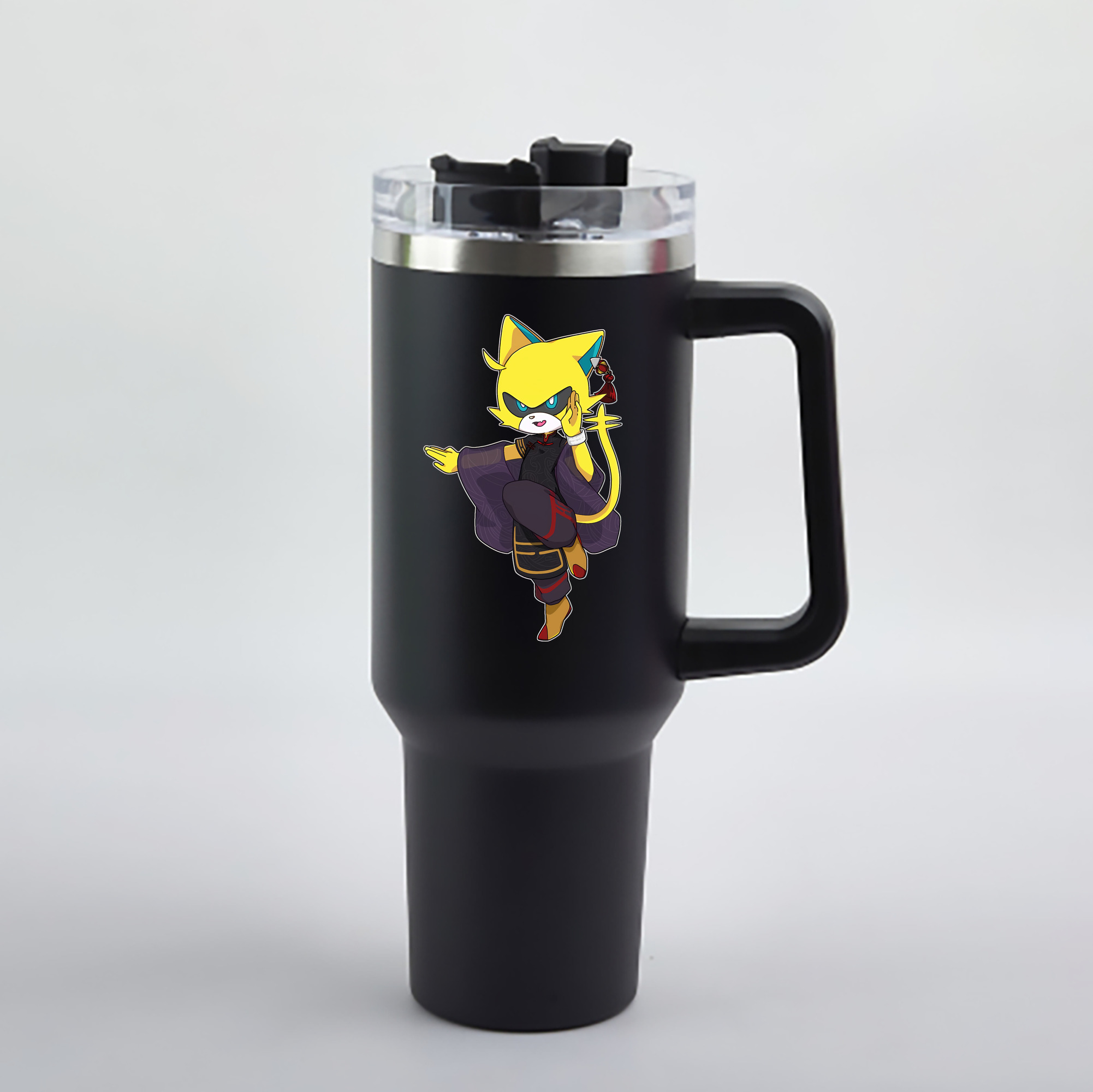 （画像用） 妖怪ウォッチ Yo-kai Watch 1200mL車用タンブラー - クリスタルステッカー（プラスチックストロー付き）
