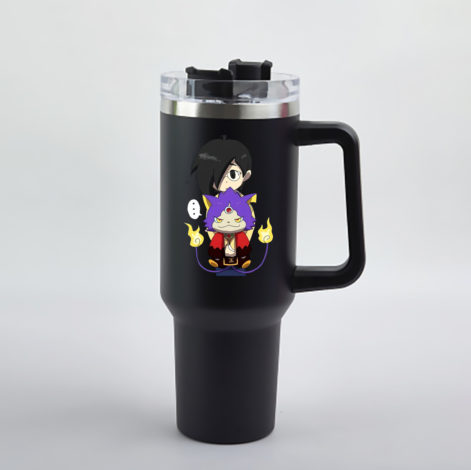 （画像用） 妖怪ウォッチ Yo-kai Watch 1200mL車用タンブラー - クリスタルステッカー（プラスチックストロー付き）