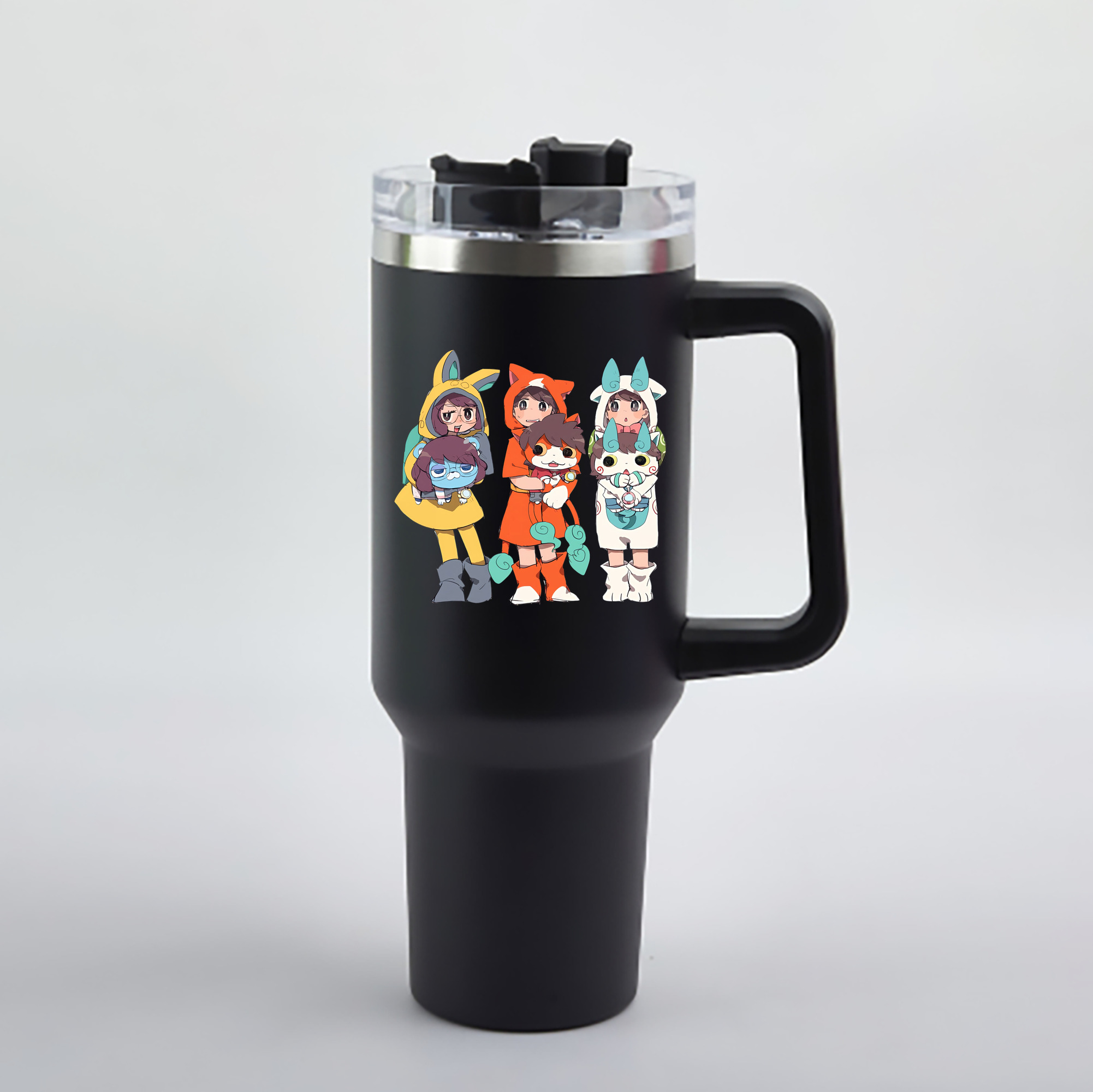 （画像用） 妖怪ウォッチ Yo-kai Watch 1200mL車用タンブラー - クリスタルステッカー（プラスチックストロー付き）