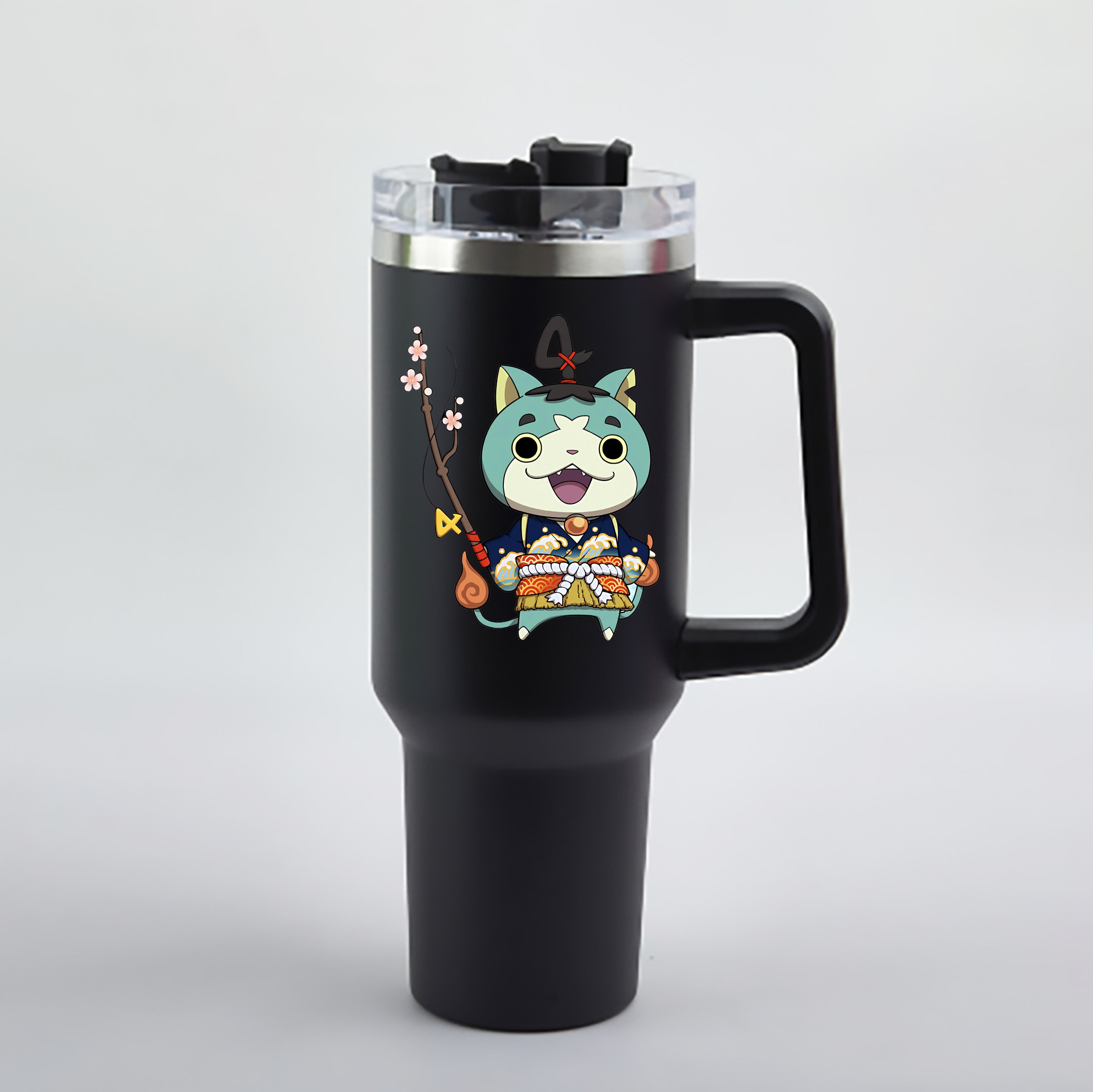 （画像用） 妖怪ウォッチ Yo-kai Watch 1200mL車用タンブラー - クリスタルステッカー（プラスチックストロー付き）