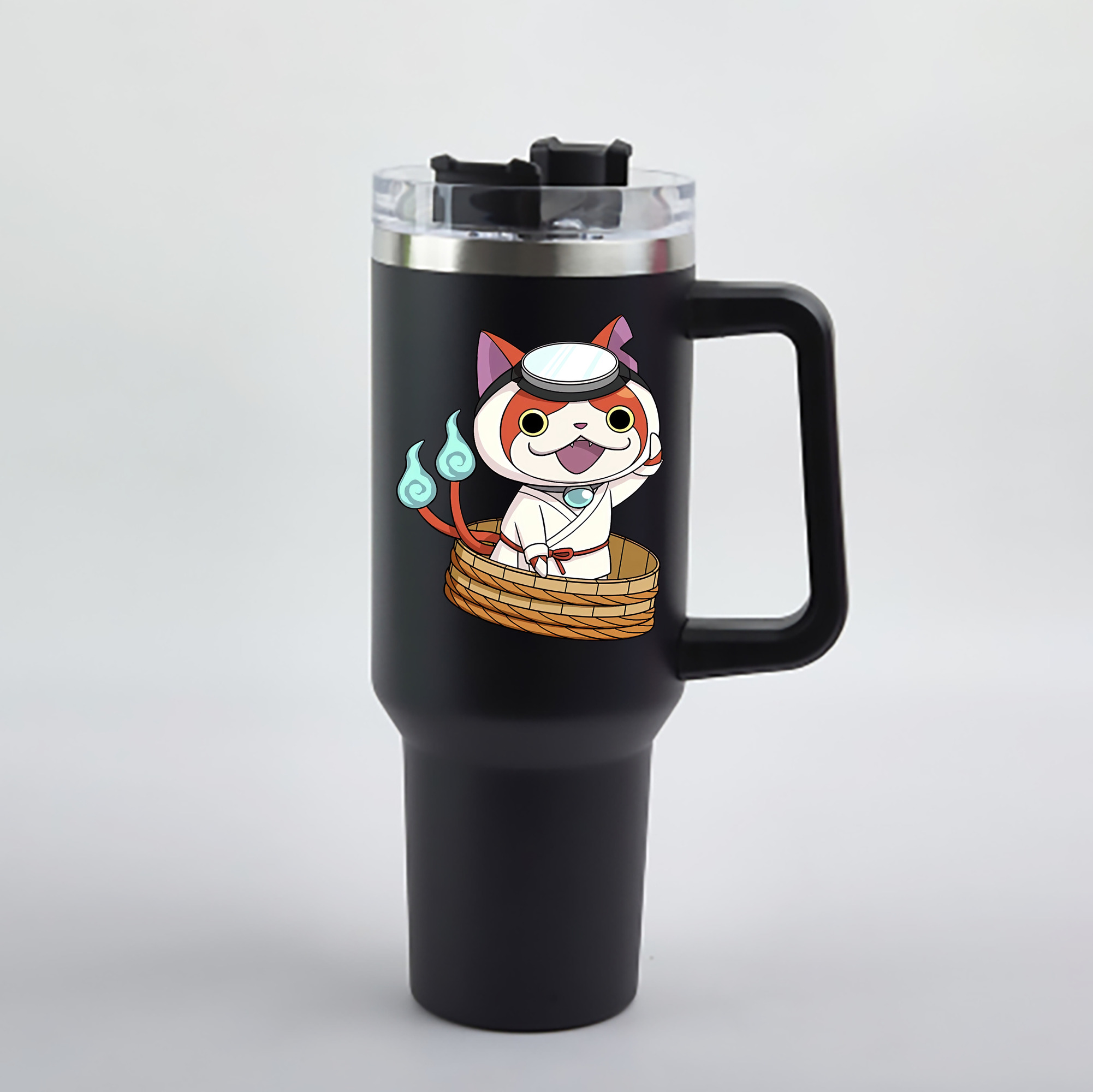 （画像用） 妖怪ウォッチ Yo-kai Watch 1200mL車用タンブラー - クリスタルステッカー（プラスチックストロー付き）